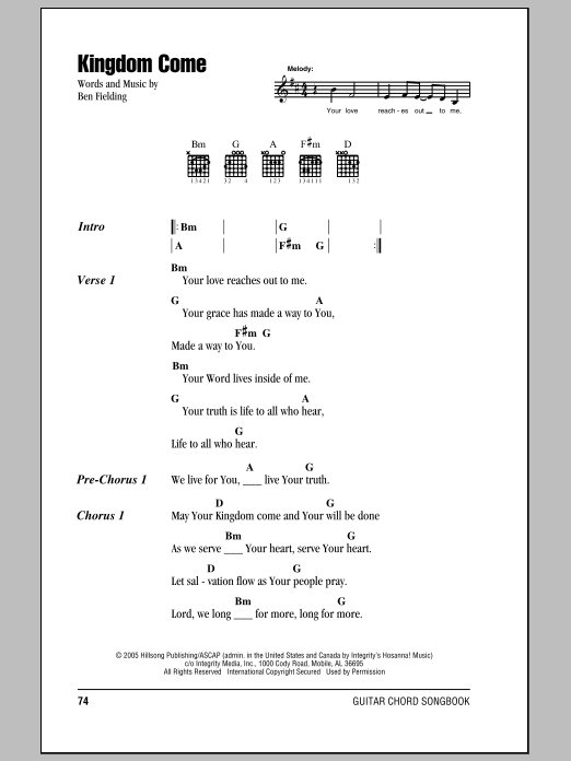 Hillsong United Kingdom Come sheet music notes and chords. Download Printable PDF.