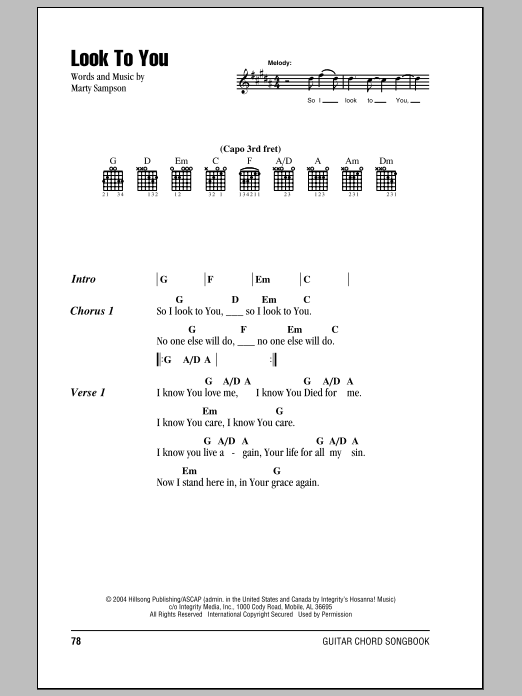 Hillsong United Look To You sheet music notes and chords. Download Printable PDF.