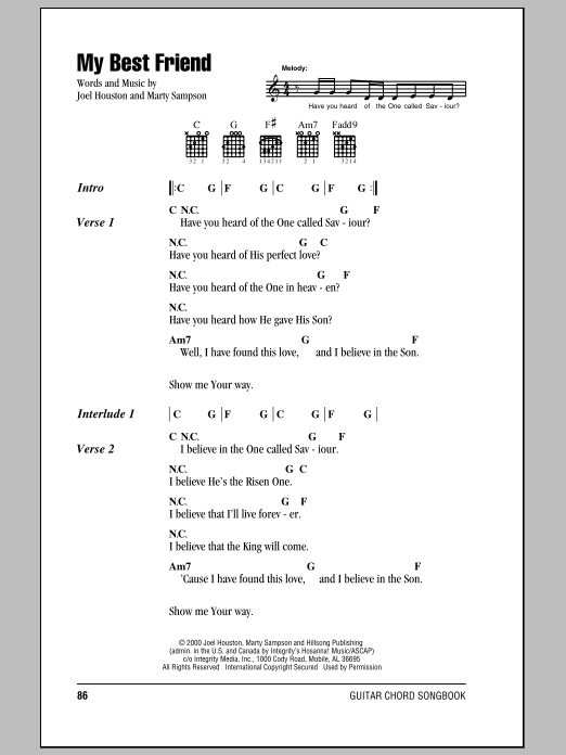 Hillsong United My Best Friend sheet music notes and chords. Download Printable PDF.