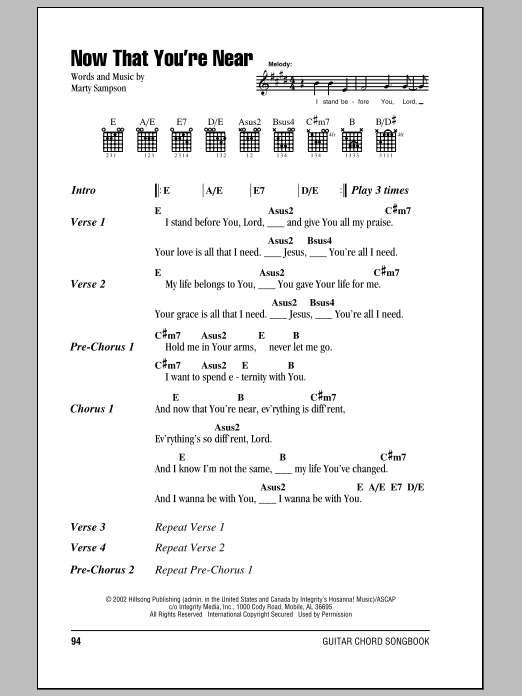 Hillsong United Now That You're Near sheet music notes and chords. Download Printable PDF.