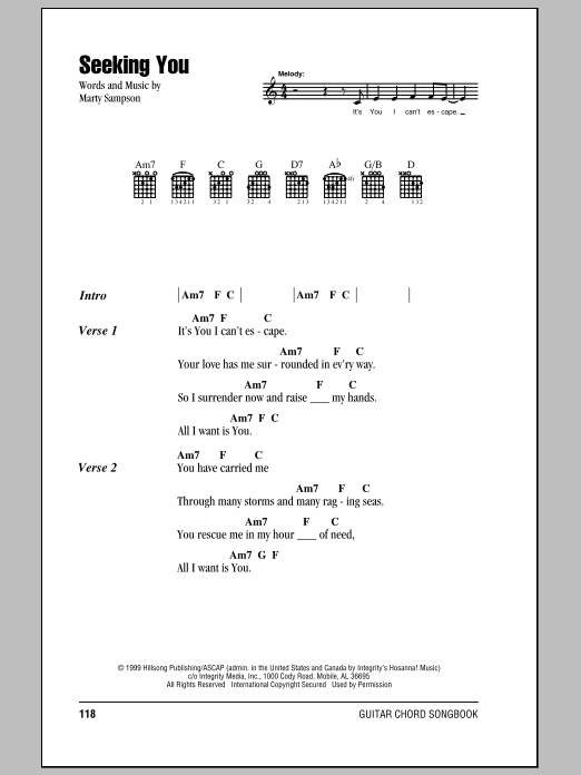 Hillsong United Seeking You sheet music notes and chords. Download Printable PDF.