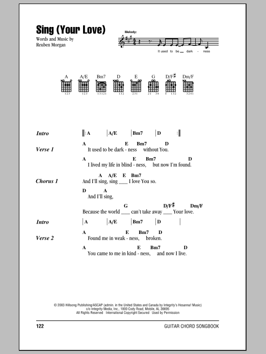 Hillsong United Sing (Your Love) sheet music notes and chords. Download Printable PDF.