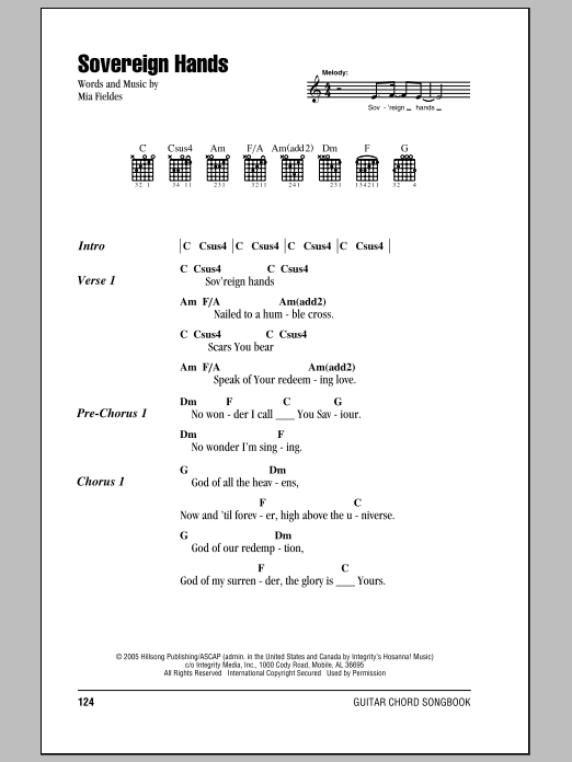 Hillsong United Sovereign Hands sheet music notes and chords. Download Printable PDF.