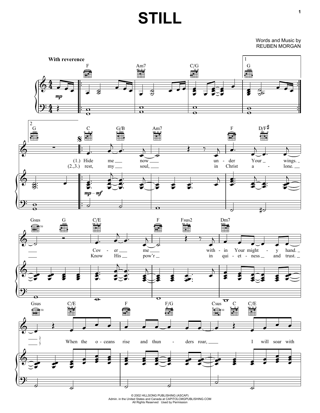 Reuben Morgan Still sheet music notes and chords. Download Printable PDF.