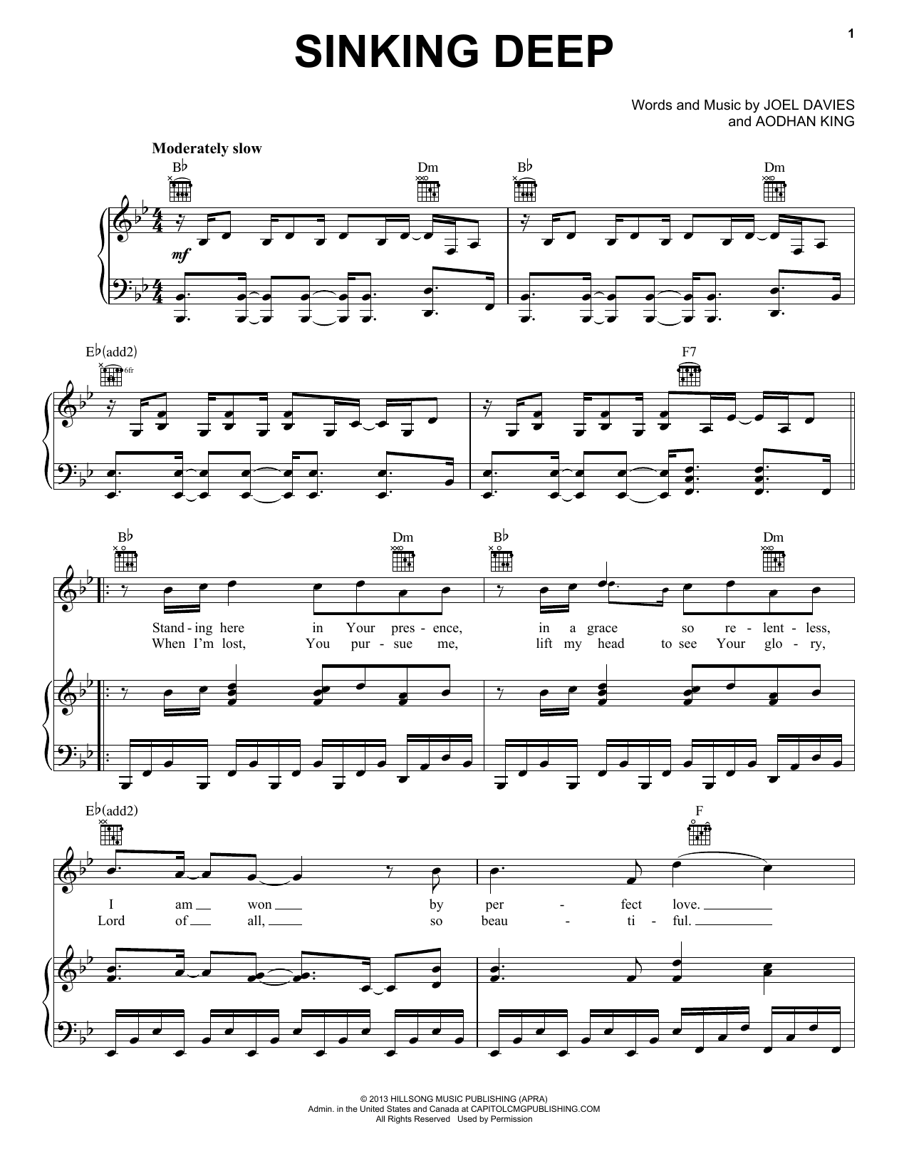 Aodhan King Sinking Deep sheet music notes and chords. Download Printable PDF.