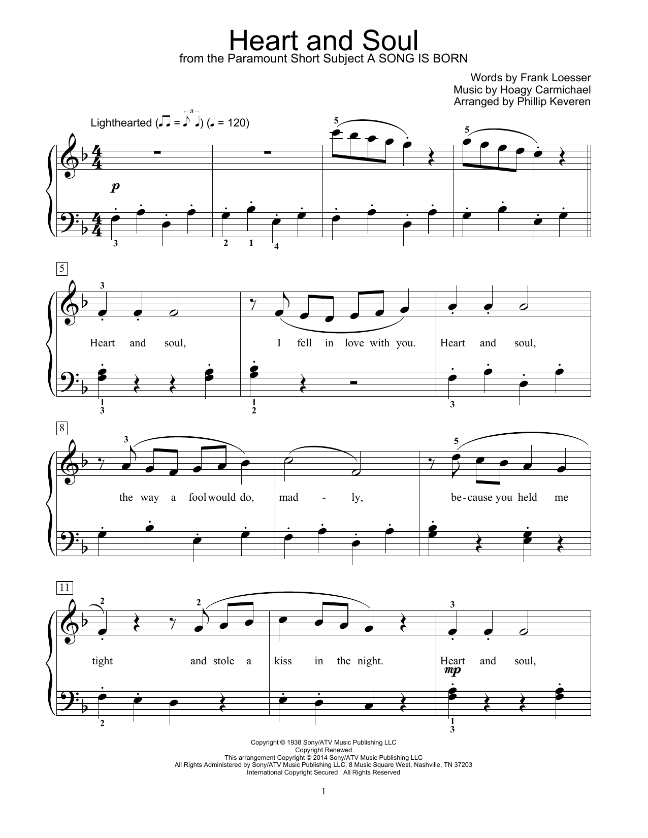 Learn to play Phillip Keveren Heart And Soul sheet music for Educational Piano in minutes. Price: 6.9900$ Phillip Keveren Heart And Soul sheet music notes and chords arranged for Educational Piano