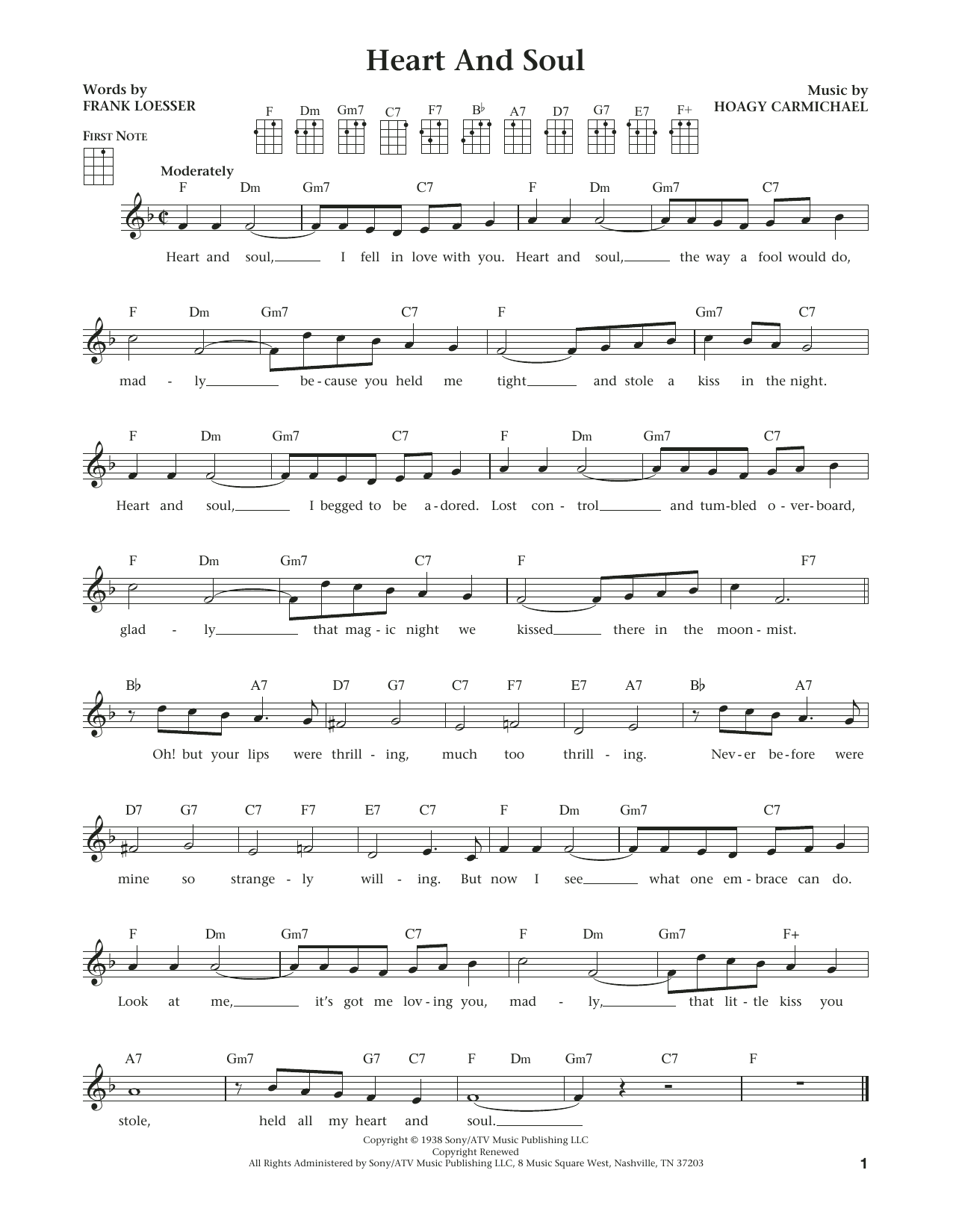 Learn to play Hoagy Carmichael Heart And Soul (from The Daily Ukulele) (arr. Liz and Jim Beloff) sheet music for Ukulele in minutes. Price: 5.9900$ Hoagy Carmichael Heart And Soul (from The Daily Ukulele) (arr. Liz and Jim Beloff) sheet music notes and chords arranged for Ukulele