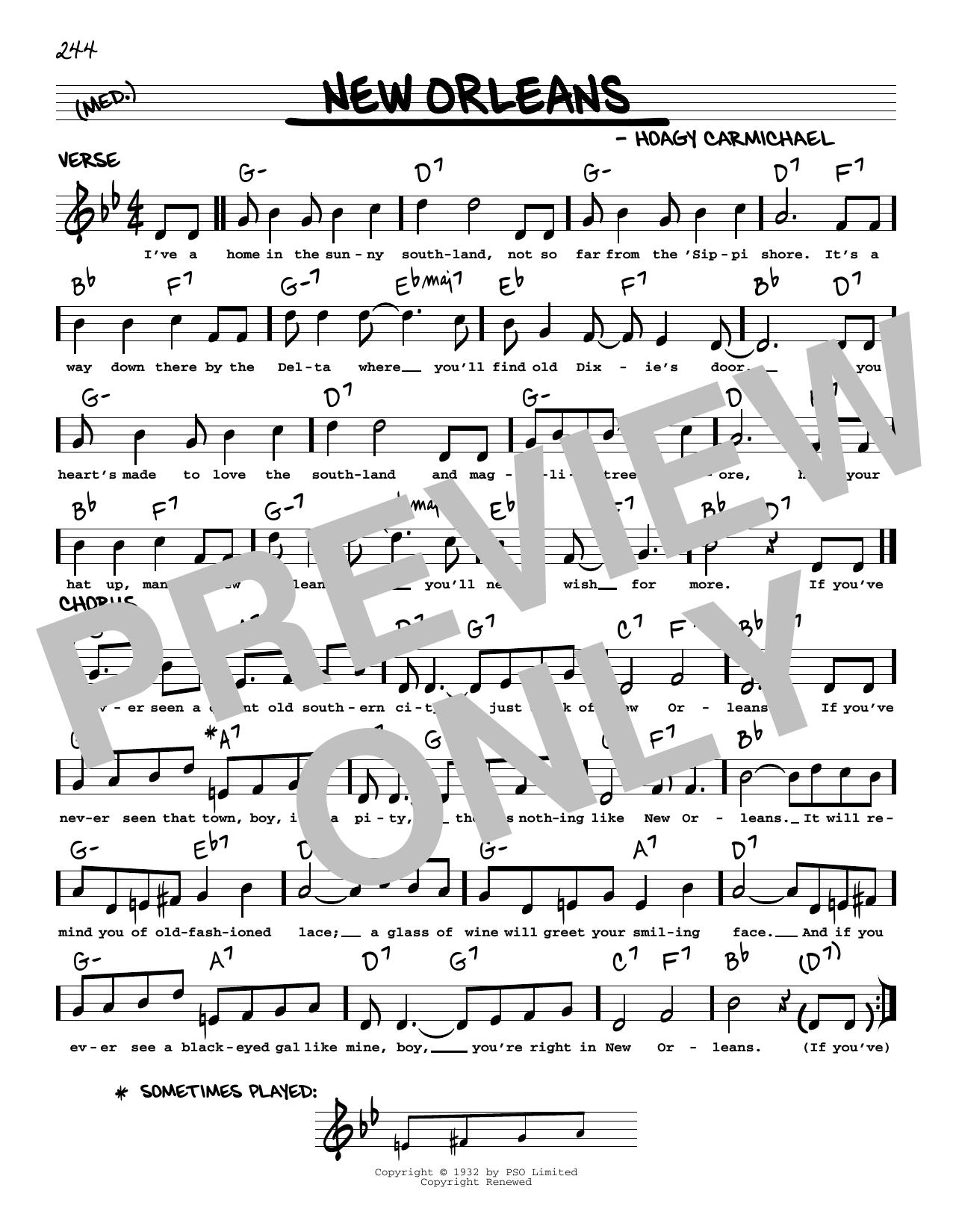 Hoagy Carmichael New Orleans (arr. Robert Rawlins) sheet music notes and chords. Download Printable PDF.