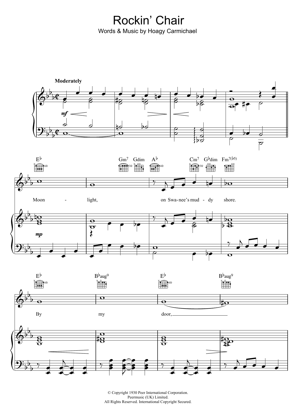 Hoagy Carmichael Rockin' Chair sheet music notes and chords. Download Printable PDF.