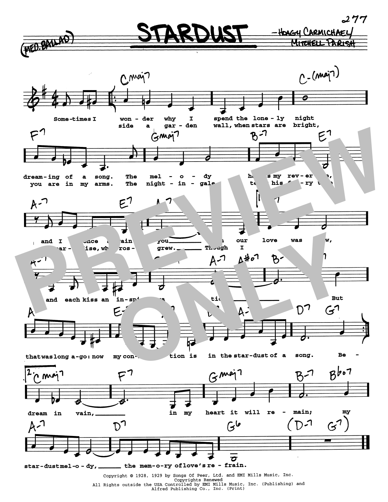 Hoagy Carmichael Stardust (Low Voice) sheet music notes and chords. Download Printable PDF.