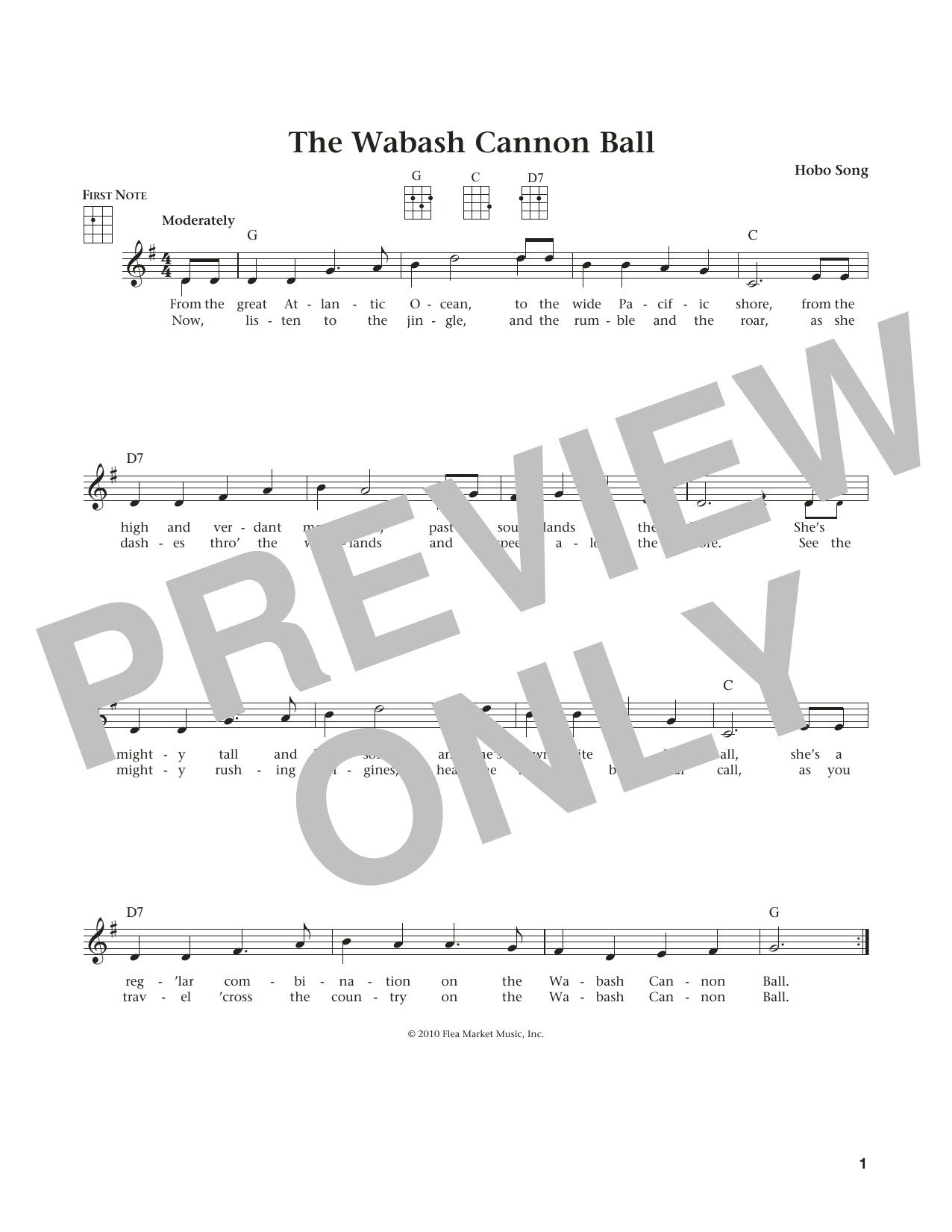 Learn to play Hobo Song The Wabash Cannon Ball (from The Daily Ukulele) (arr. Liz and Jim Beloff) sheet music for Ukulele in minutes. Price: 5.9900$ Hobo Song The Wabash Cannon Ball (from The Daily Ukulele) (arr. Liz and Jim Beloff) sheet music notes and chords arranged for Ukulele