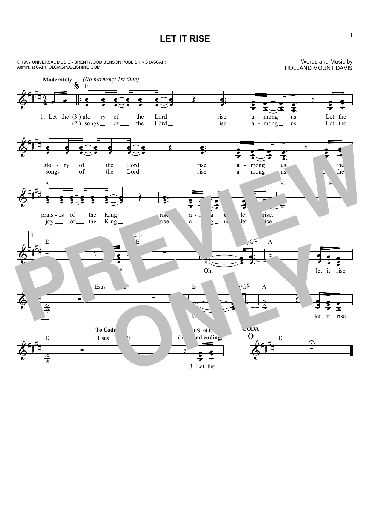 Learn to play Holland Mount Davis Let It Rise sheet music for Lead Sheet / Fake Book in minutes. Price: 5.9900$ Holland Mount Davis Let It Rise sheet music notes and chords arranged for Lead Sheet / Fake Book