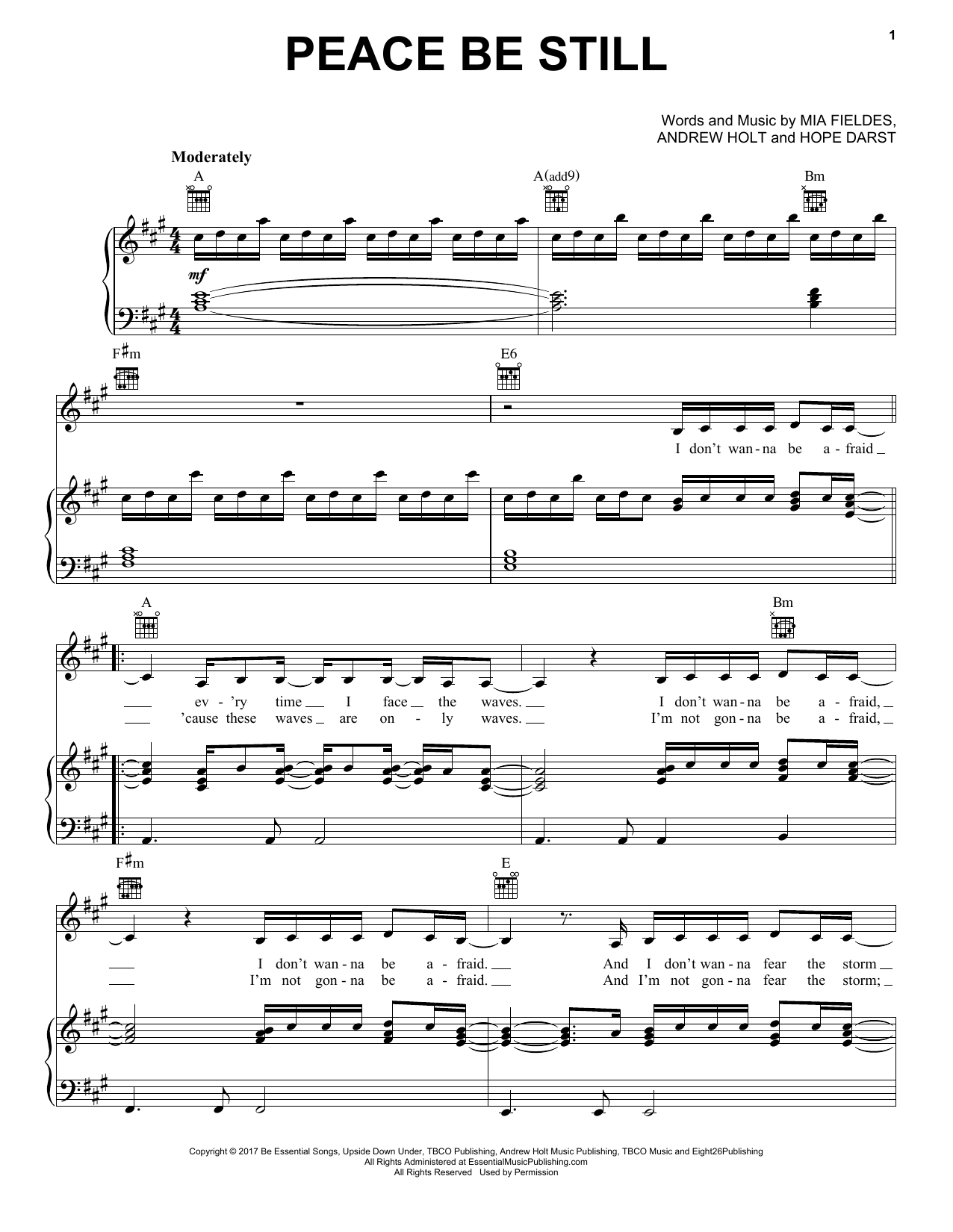 Learn to play Hope Darst Peace Be Still sheet music for Piano, Vocal & Guitar Chords (Right-Hand Melody) in minutes. Price: 6.9900$ Hope Darst Peace Be Still sheet music notes and chords arranged for Piano, Vocal & Guitar Chords (Right-Hand Melody)