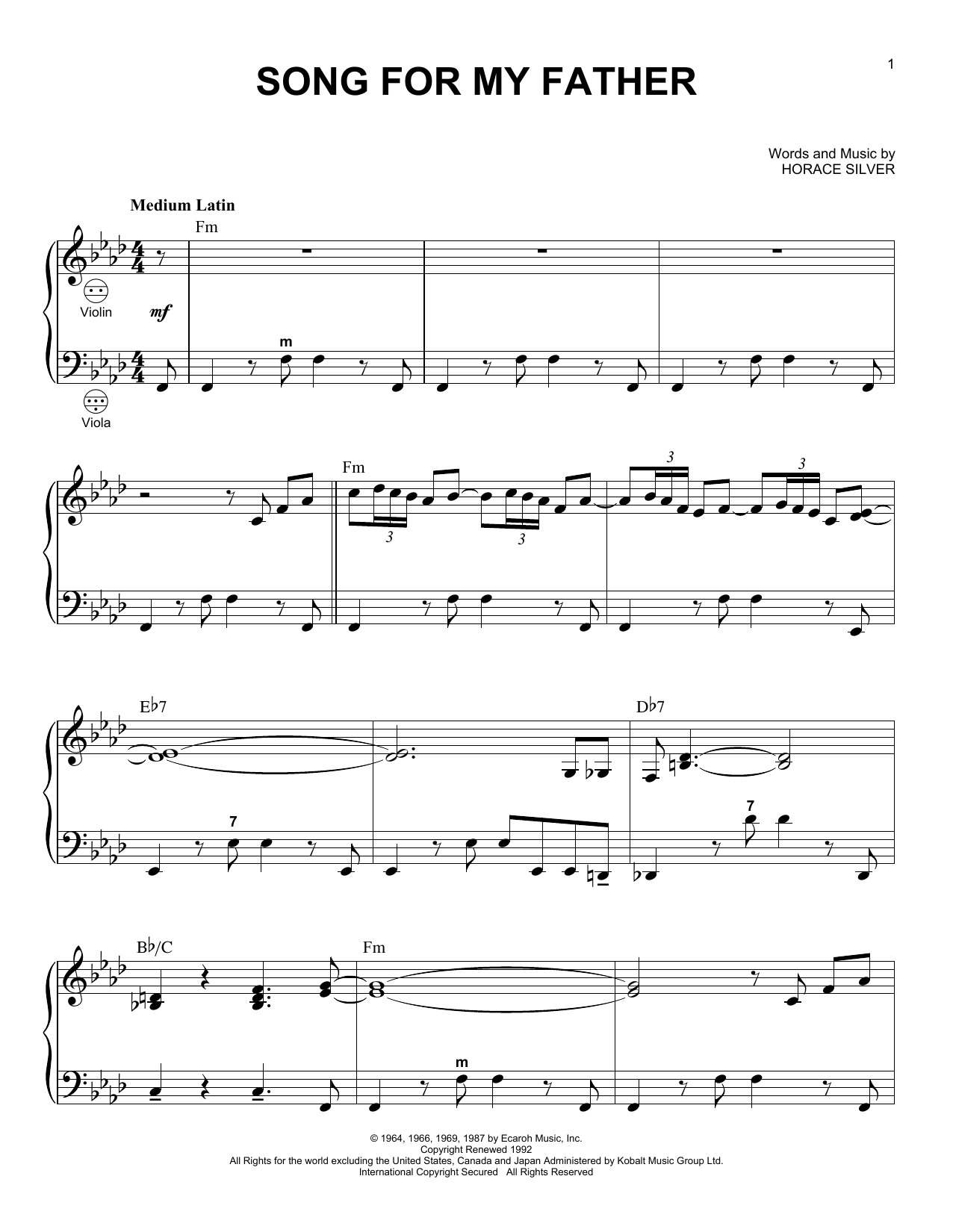 Learn to play Horace Silver Song For My Father (arr. Gary Meisner) sheet music for Accordion in minutes. Price: 7.8900$ Horace Silver Song For My Father (arr. Gary Meisner) sheet music notes and chords arranged for Accordion