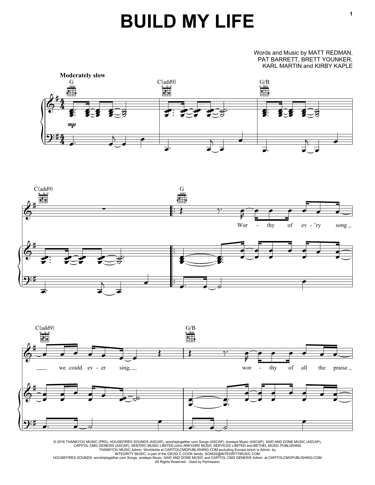 Housefires Build My Life sheet music notes and chords. Download Printable PDF.