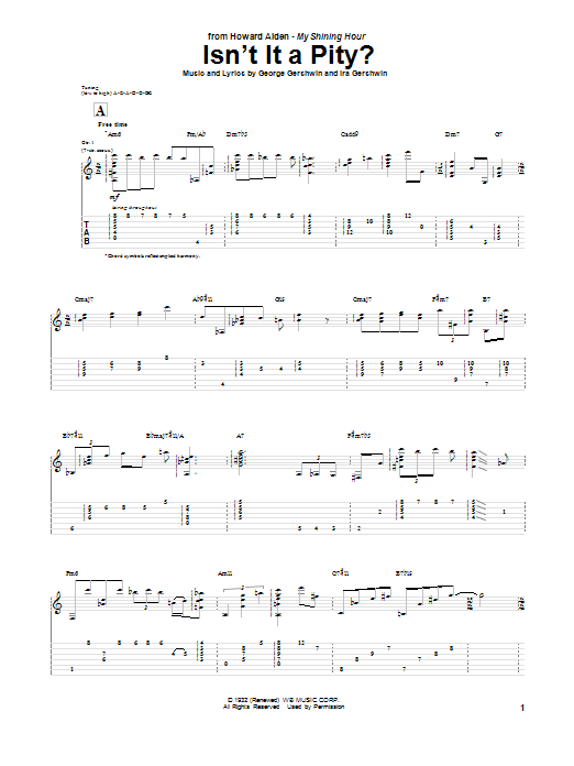 Learn to play Howard Alden Isn't It A Pity? sheet music for Guitar Tab in minutes. Price: 7.8900$ Howard Alden Isn't It A Pity? sheet music notes and chords arranged for Guitar Tab