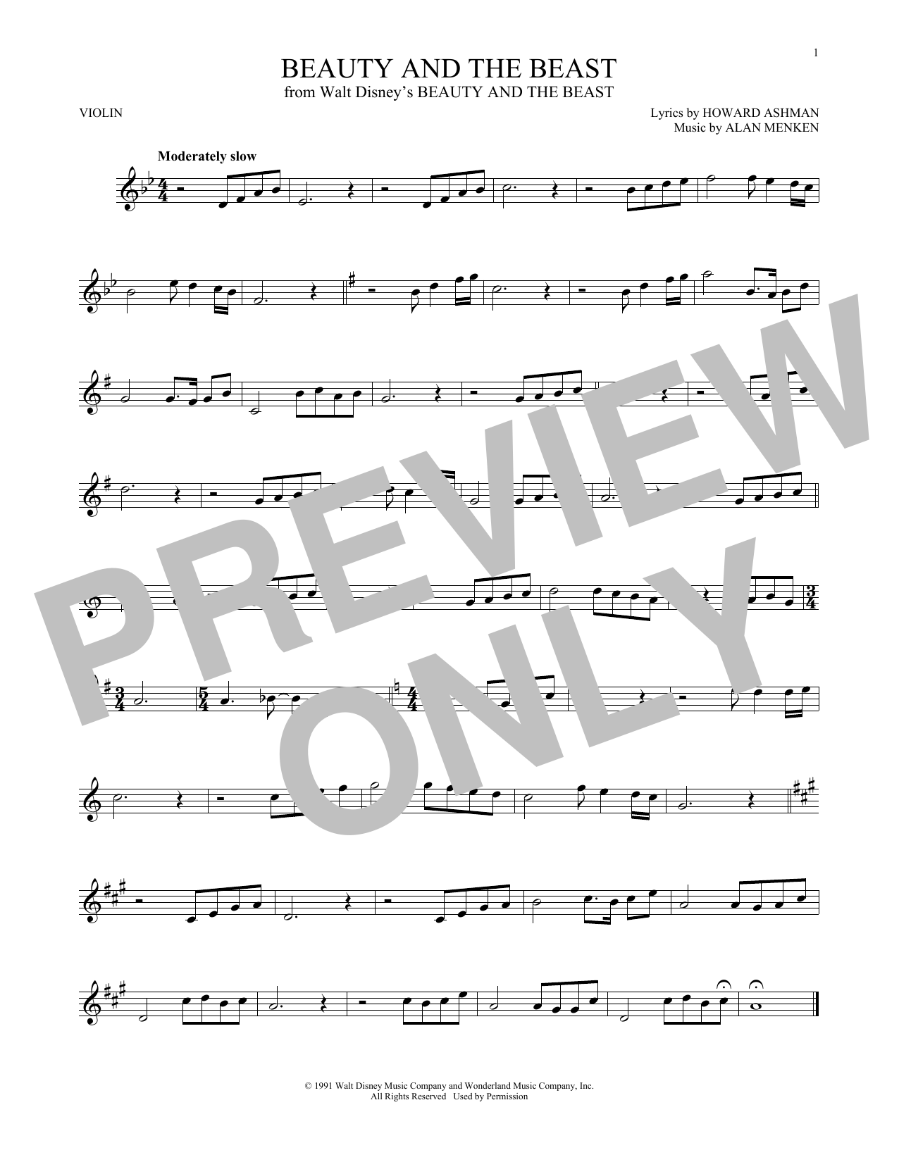 Howard Ashman & Alan Menken Beauty And The Beast sheet music notes and chords. Download Printable PDF.