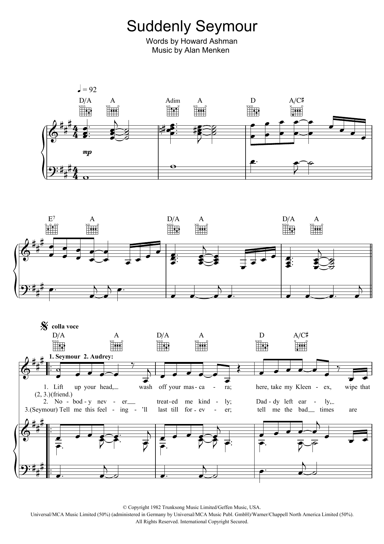 Learn to play Howard Ashman Suddenly Seymour (from Little Shop of Horrors) sheet music for Piano, Vocal & Guitar Chords in minutes. Price: 7.8900$ Howard Ashman Suddenly Seymour (from Little Shop of Horrors) sheet music notes and chords arranged for Piano, Vocal & Guitar Chords