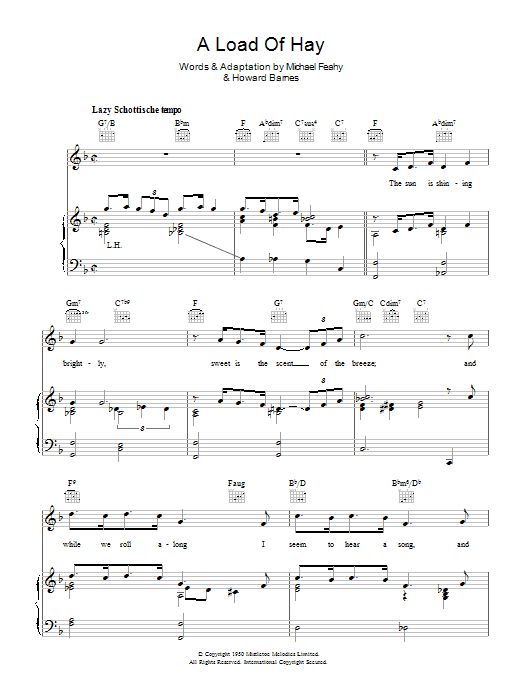 Learn to play Howard Barnes A Load Of Hay sheet music for Piano, Vocal & Guitar Chords in minutes. Price: 7.8900$ Howard Barnes A Load Of Hay sheet music notes and chords arranged for Piano, Vocal & Guitar Chords