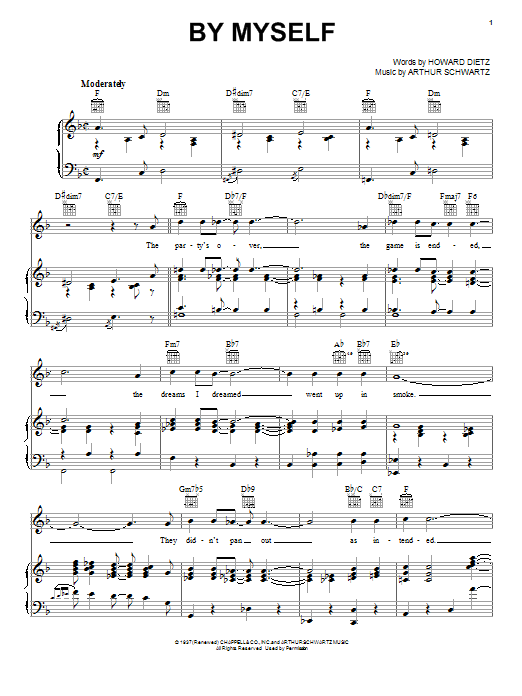 Learn to play Howard Dietz By Myself sheet music for Real Book – Melody & Chords in minutes. Price: 5.9900$ Howard Dietz By Myself sheet music notes and chords arranged for Real Book – Melody & Chords