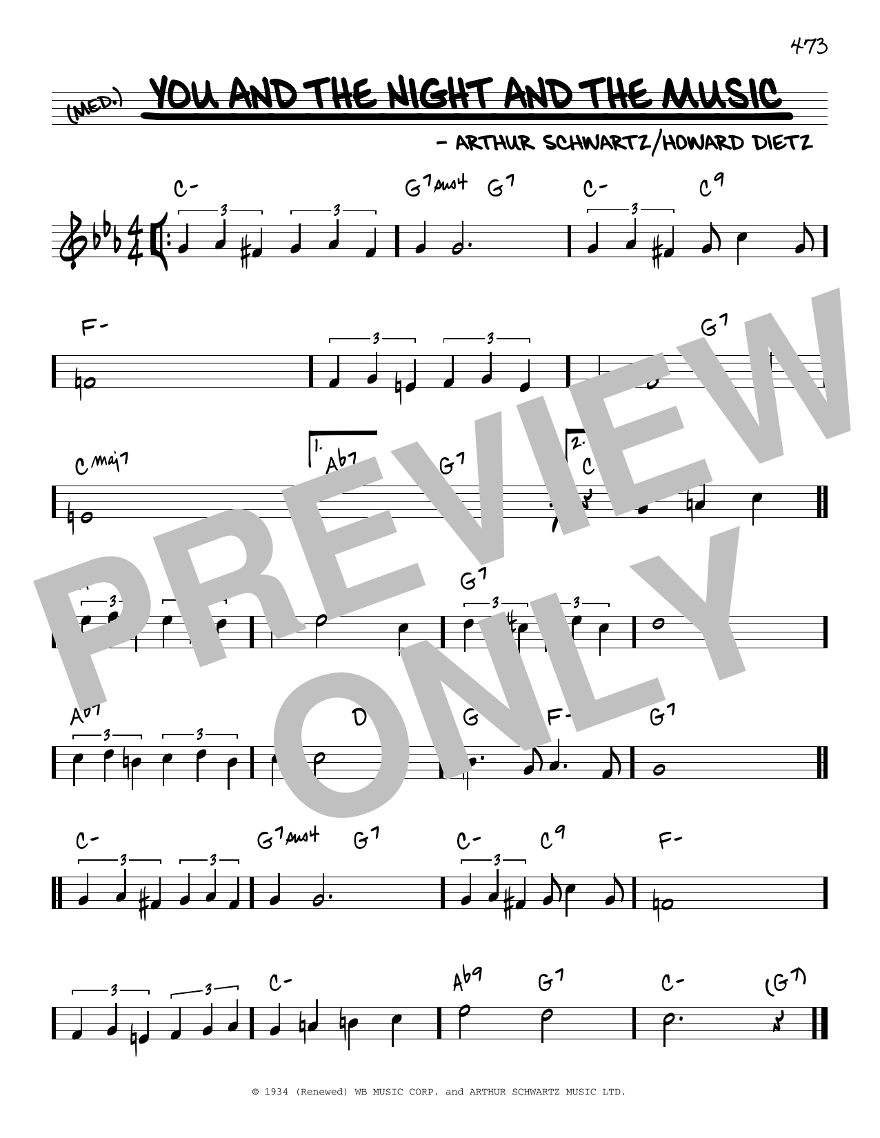 Howard Dietz You And The Night And The Music sheet music notes and chords. Download Printable PDF.