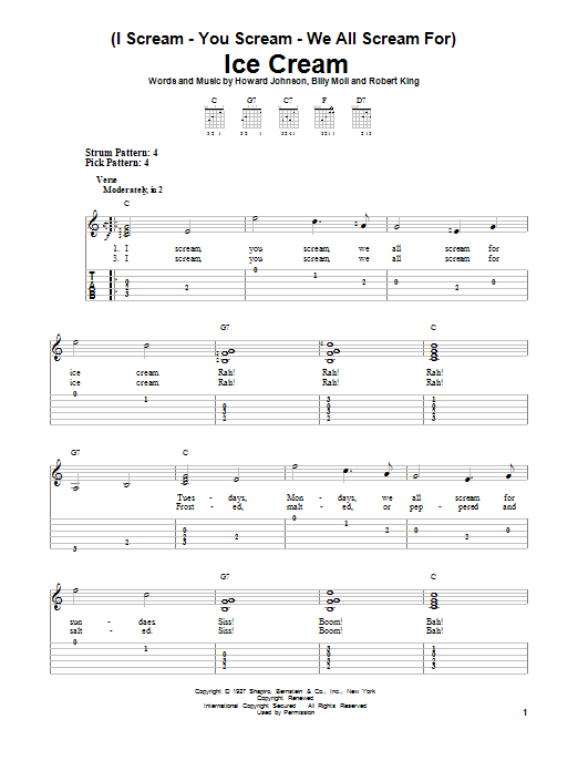 Howard Johnson (I Scream-You Scream-We All Scream For) Ice Cream sheet music notes and chords. Download Printable PDF.