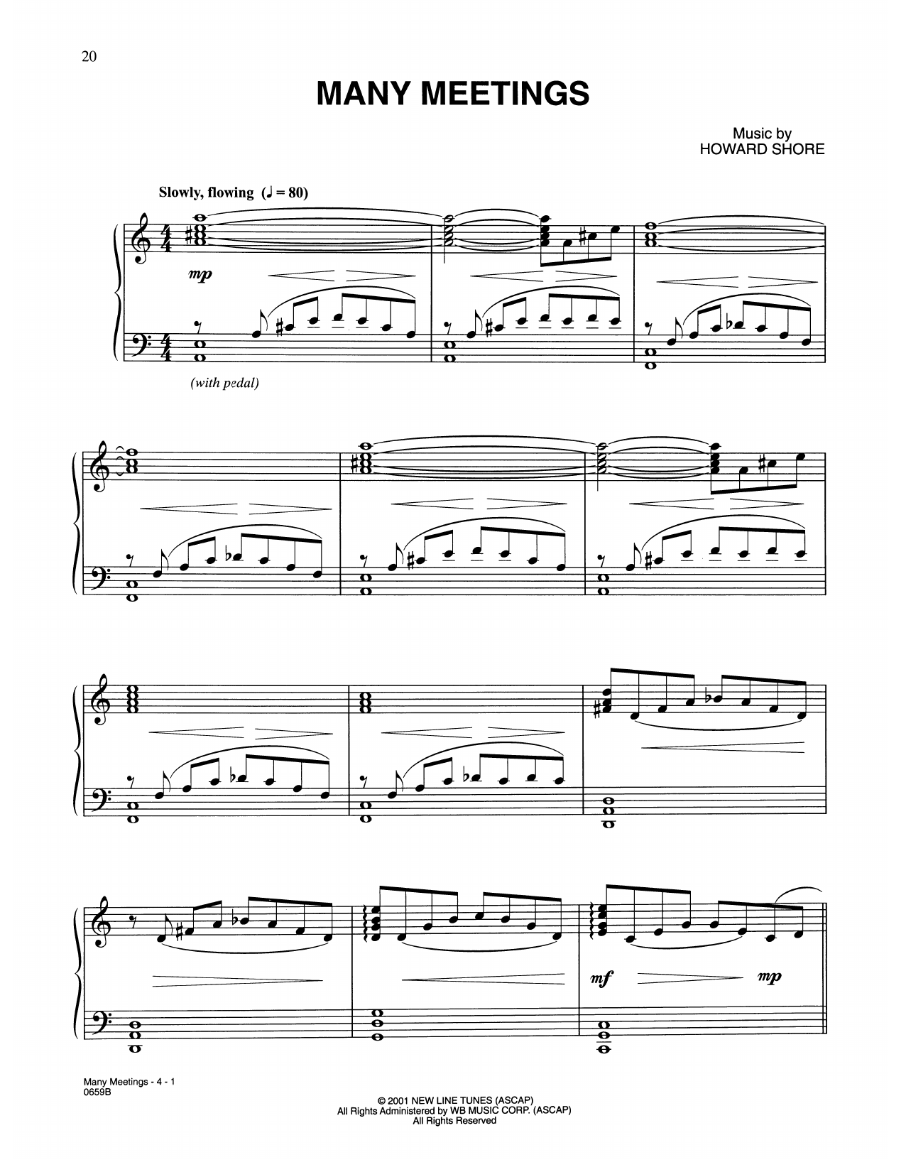 Howard Shore Many Meetings (from The Lord Of The Rings: The Fellowship Of The Ring) sheet music notes and chords. Download Printable PDF.