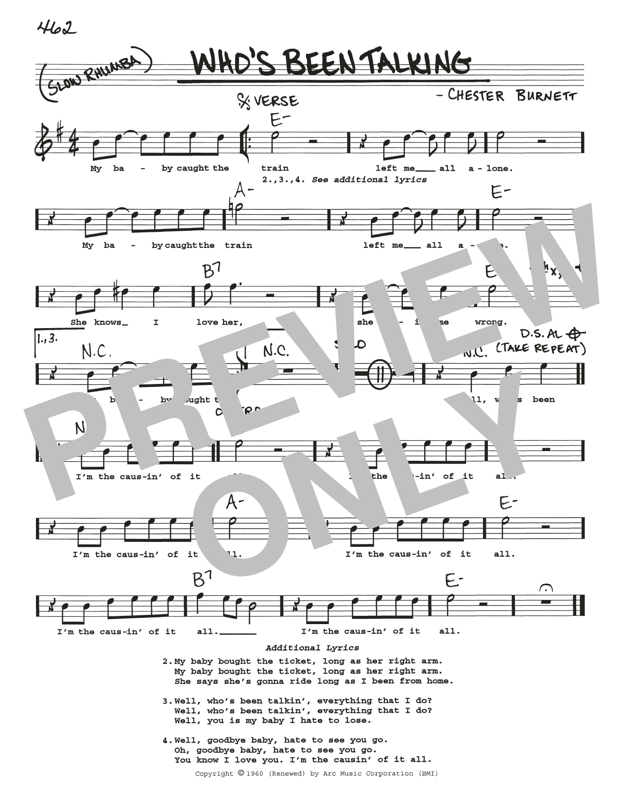 Howlin' Wolf Who's Been Talking sheet music notes and chords arranged for Real Book – Melody, Lyrics & Chords