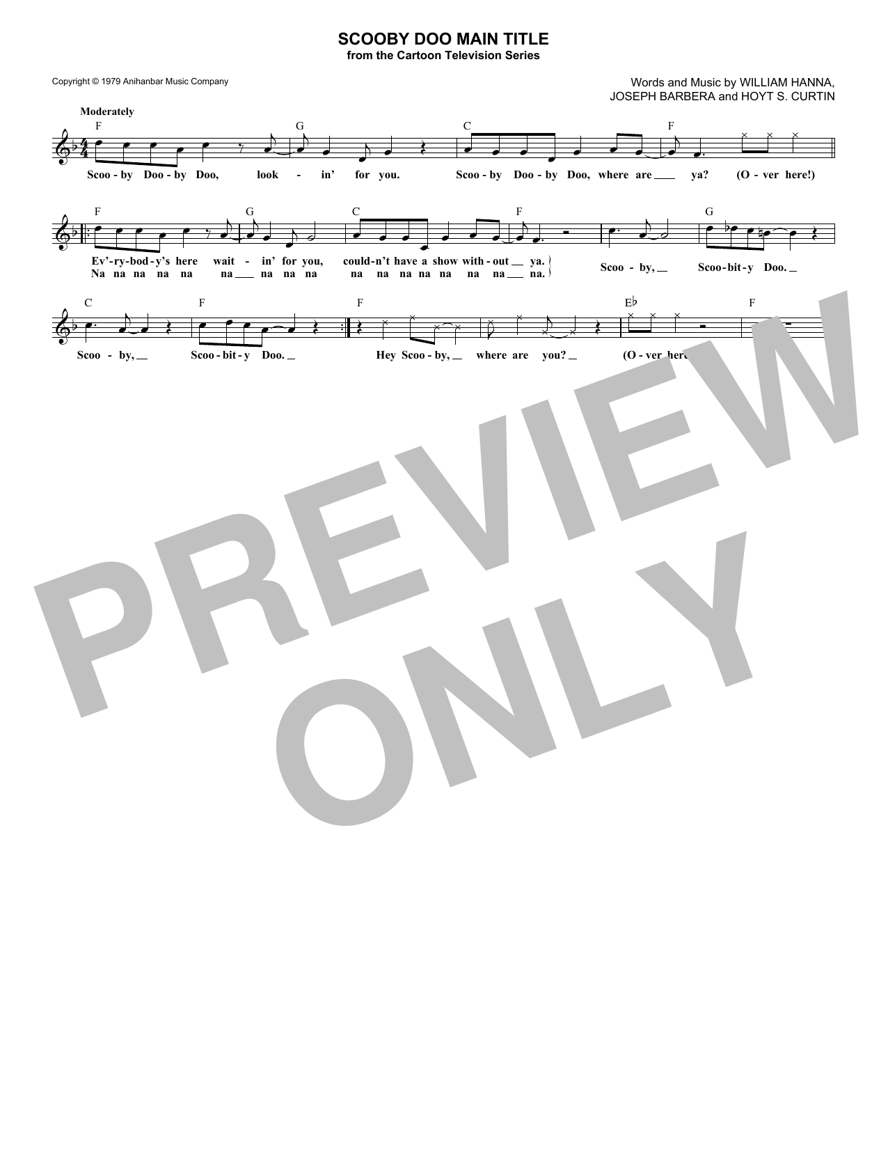 Hoyt Curtin Scooby Doo Main Title sheet music notes and chords. Download Printable PDF.