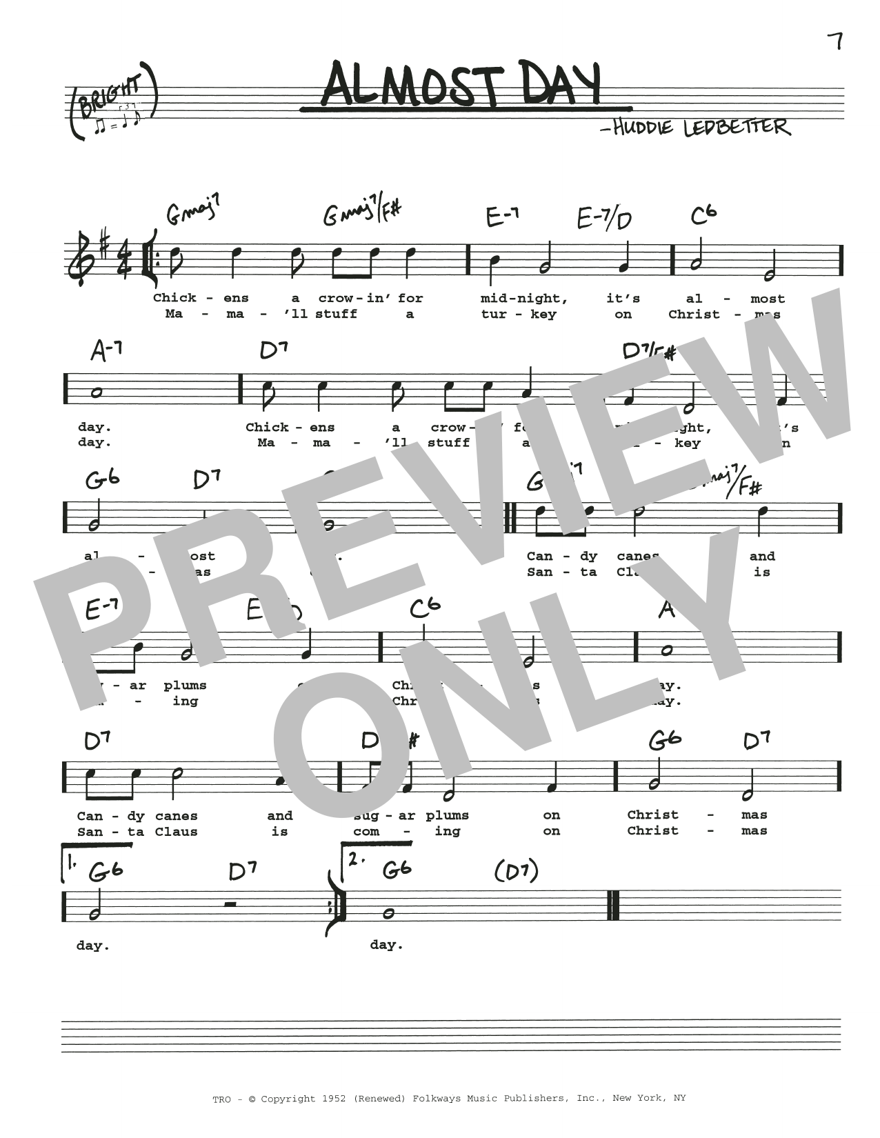 Learn to play Huddie Ledbetter Almost Day sheet music for Ukulele in minutes. Price: 5.9900$ Huddie Ledbetter Almost Day sheet music notes and chords arranged for Ukulele