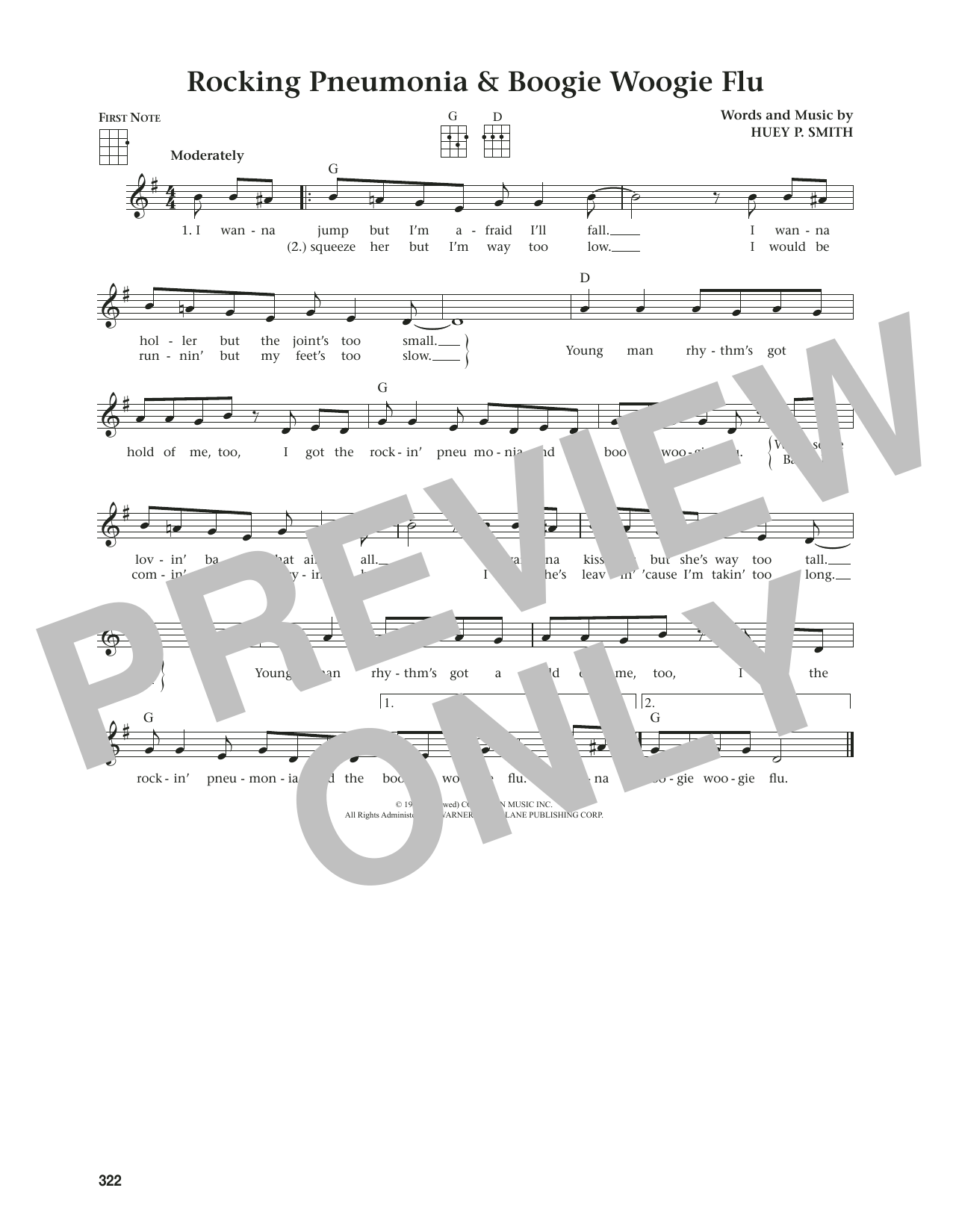 Huey P. Smith Rocking Pneumonia & Boogie Woogie Flu (from The Daily Ukulele) (arr. Jim Beloff) sheet music notes and chords. Download Printable PDF.