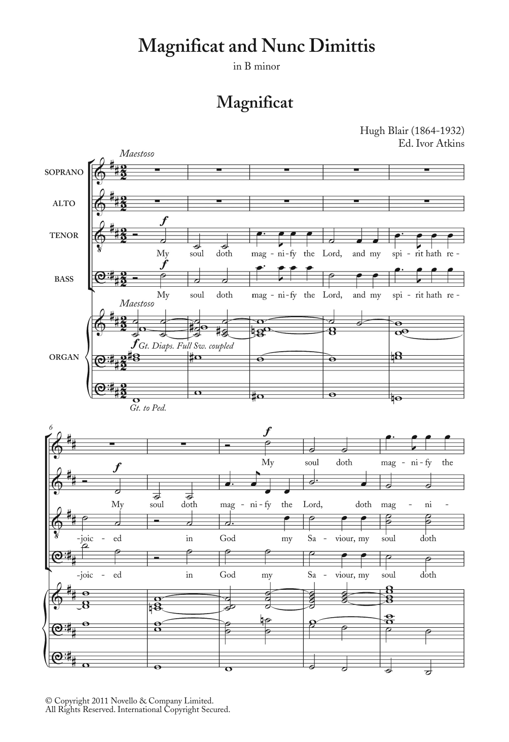Learn to play Hugh Blair Magnificat And Nunc Dimittis In B Minor sheet music for Piano, Vocal & Guitar Chords in minutes. Price: 7.8900$ Hugh Blair Magnificat And Nunc Dimittis In B Minor sheet music notes and chords arranged for Piano, Vocal & Guitar Chords