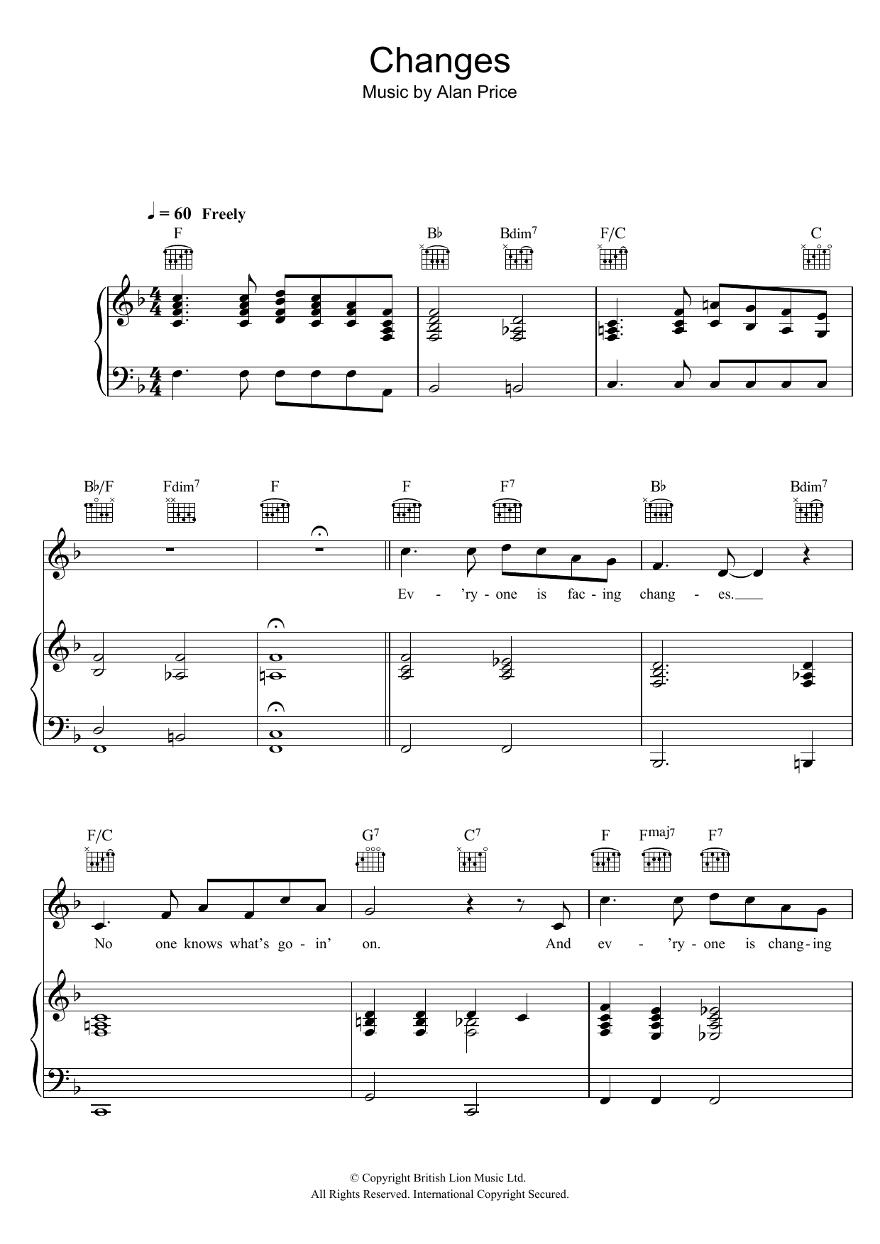 Hugh Laurie Changes sheet music notes and chords. Download Printable PDF.