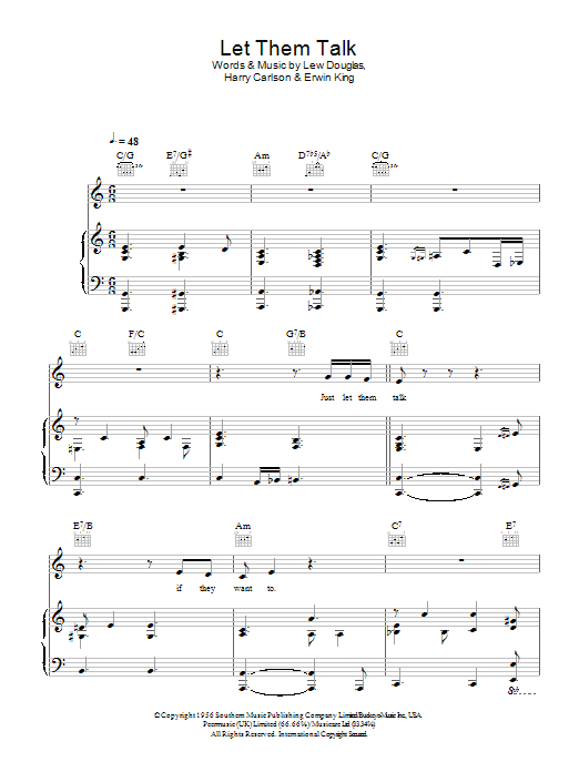 Hugh Laurie Let Them Talk sheet music notes and chords. Download Printable PDF.