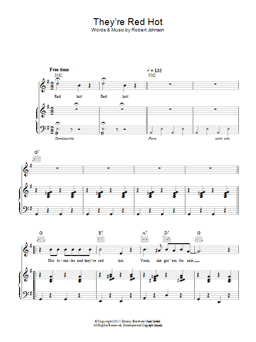 Learn to play Hugh Laurie They're Red Hot sheet music for Piano, Vocal & Guitar Chords in minutes. Price: 7.8900$ Hugh Laurie They're Red Hot sheet music notes and chords arranged for Piano, Vocal & Guitar Chords