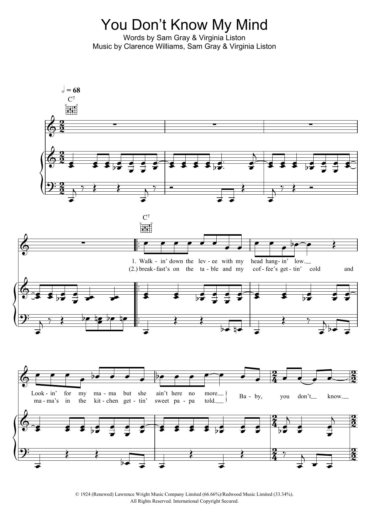 Learn to play Hugh Laurie You Don't Know My Mind sheet music for Piano, Vocal & Guitar Chords in minutes. Price: 7.8900$ Hugh Laurie You Don't Know My Mind sheet music notes and chords arranged for Piano, Vocal & Guitar Chords