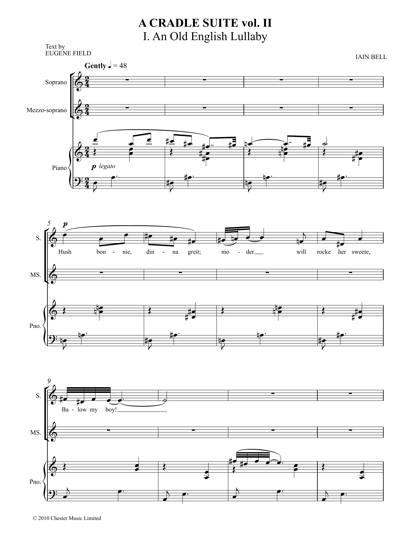 Iain Bell A Cradle Suite - Vol. 2 sheet music notes and chords. Download Printable PDF.