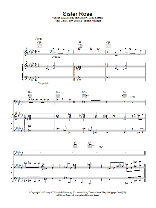 Learn to play Ian Brown Sister Rose sheet music for Piano, Vocal & Guitar Chords in minutes. Price: 7.8900$ Ian Brown Sister Rose sheet music notes and chords arranged for Piano, Vocal & Guitar Chords
