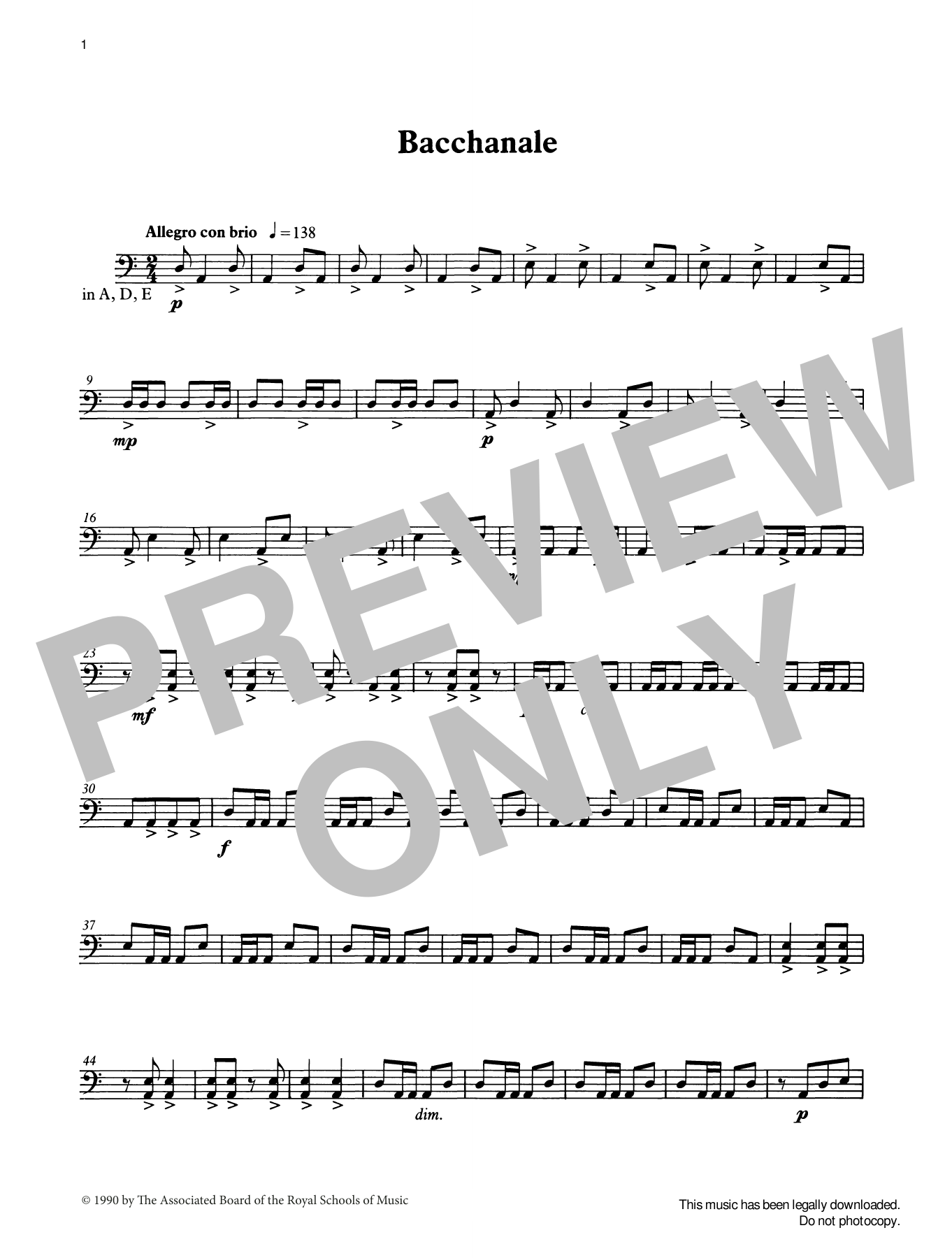 Ian Wright Bacchanale from Graded Music for Timpani, Book IV sheet music notes and chords. Download Printable PDF.