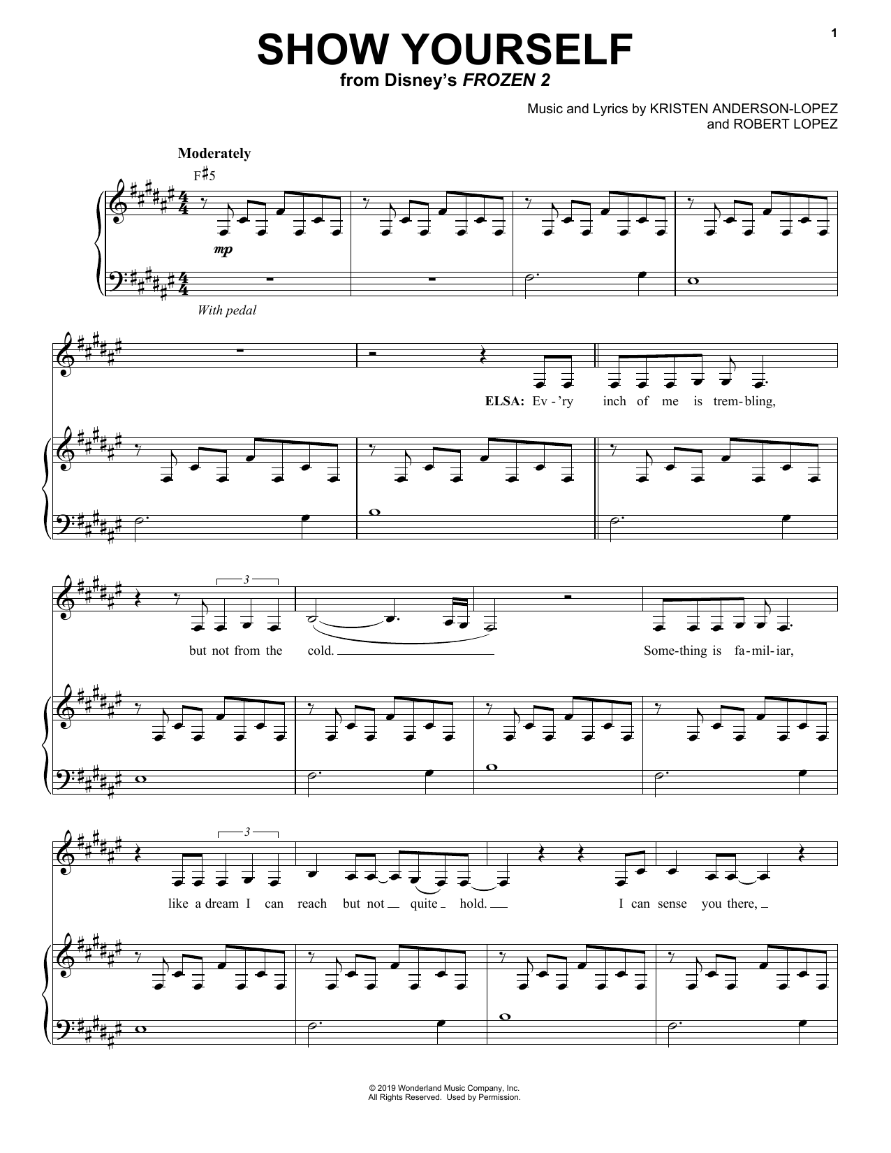 Idina Menzel and Evan Rachel Wood Show Yourself (from Disney's Frozen 2) sheet music notes and chords. Download Printable PDF.