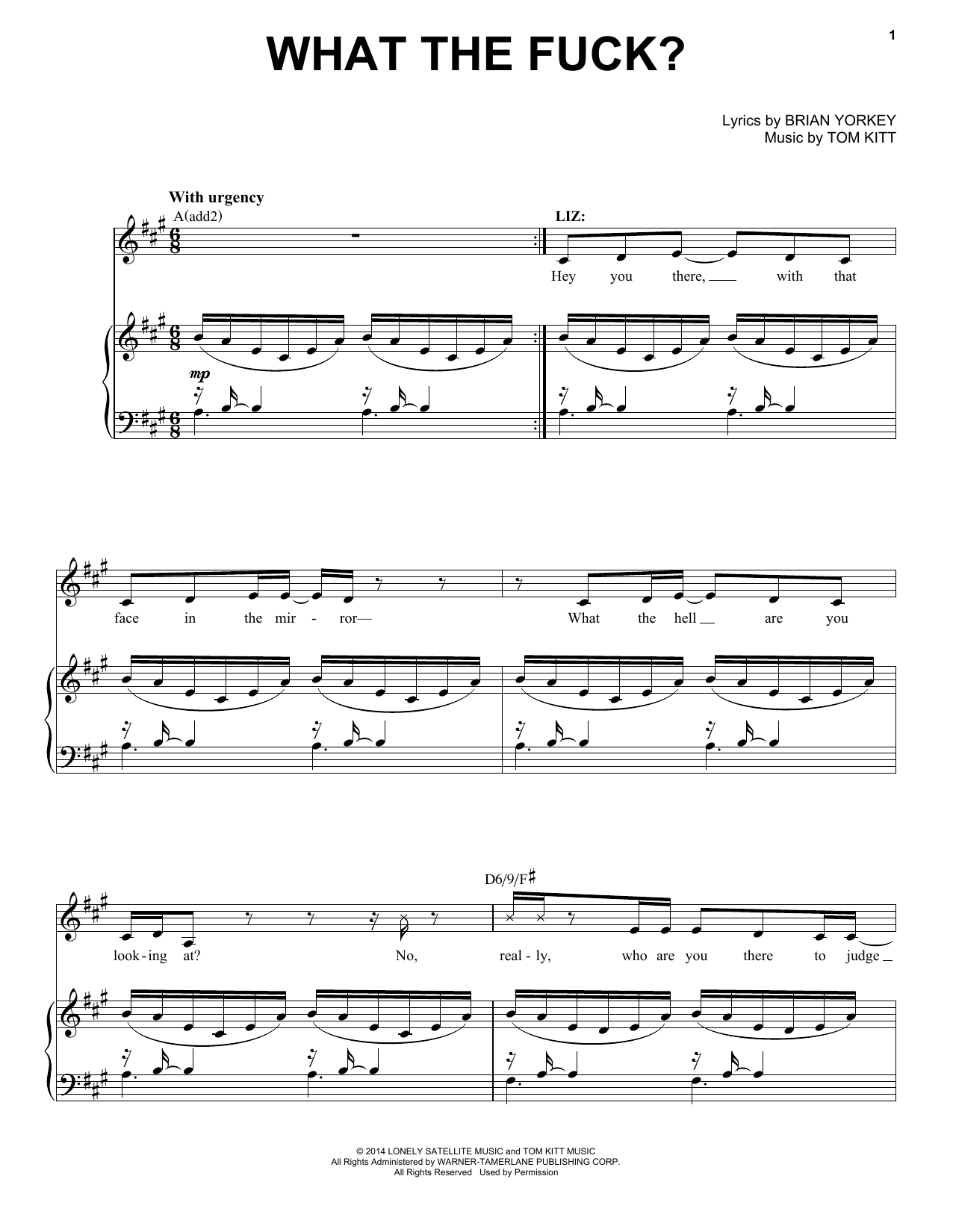 Idina Menzel What The F**k? (from If/Then: A New Musical) sheet music notes and chords. Download Printable PDF.