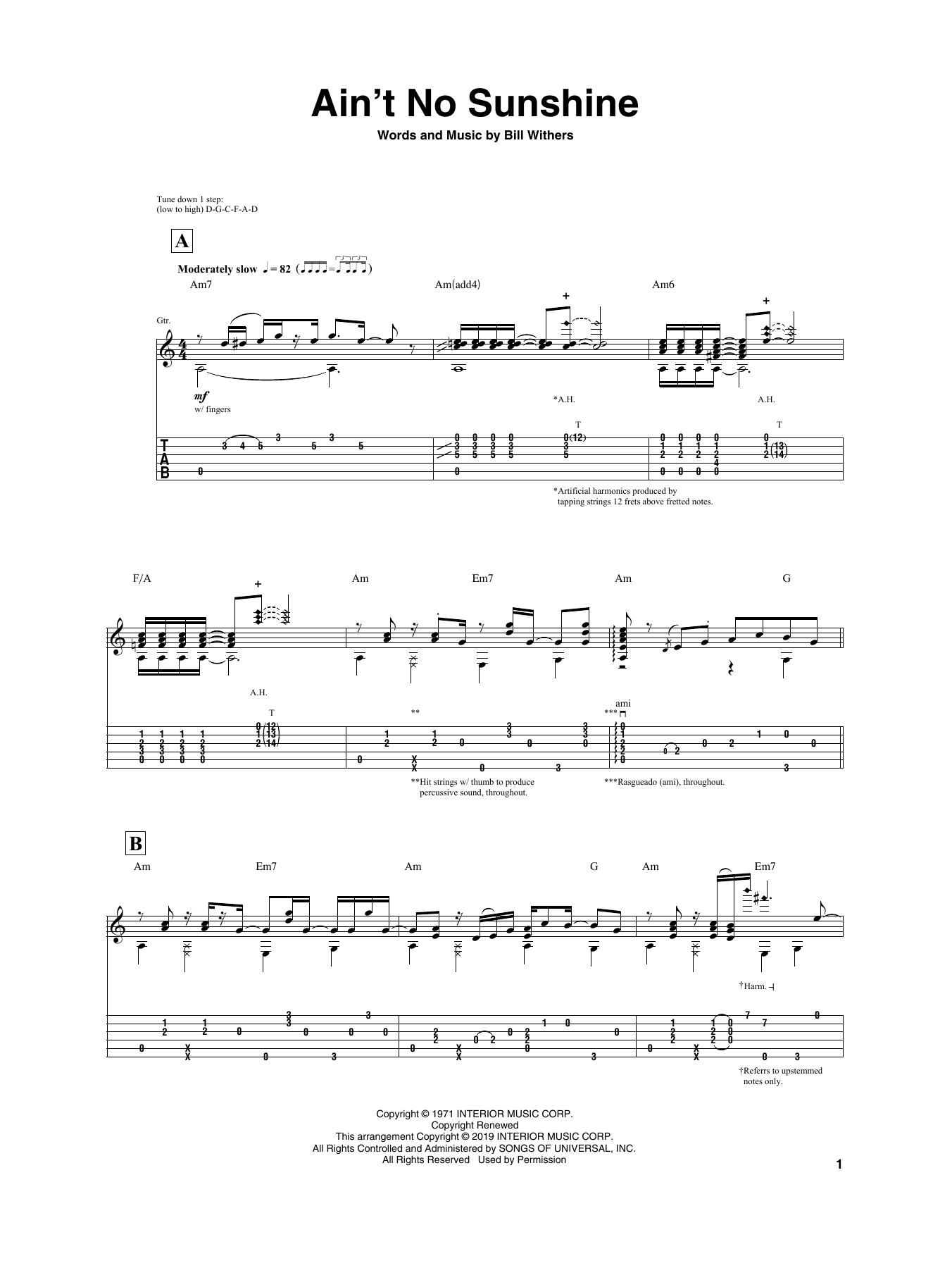 Learn to play Igor Presnyakov Ain't No Sunshine sheet music for Guitar Tab in minutes. Price: 7.8900$ Igor Presnyakov Ain't No Sunshine sheet music notes and chords arranged for Guitar Tab