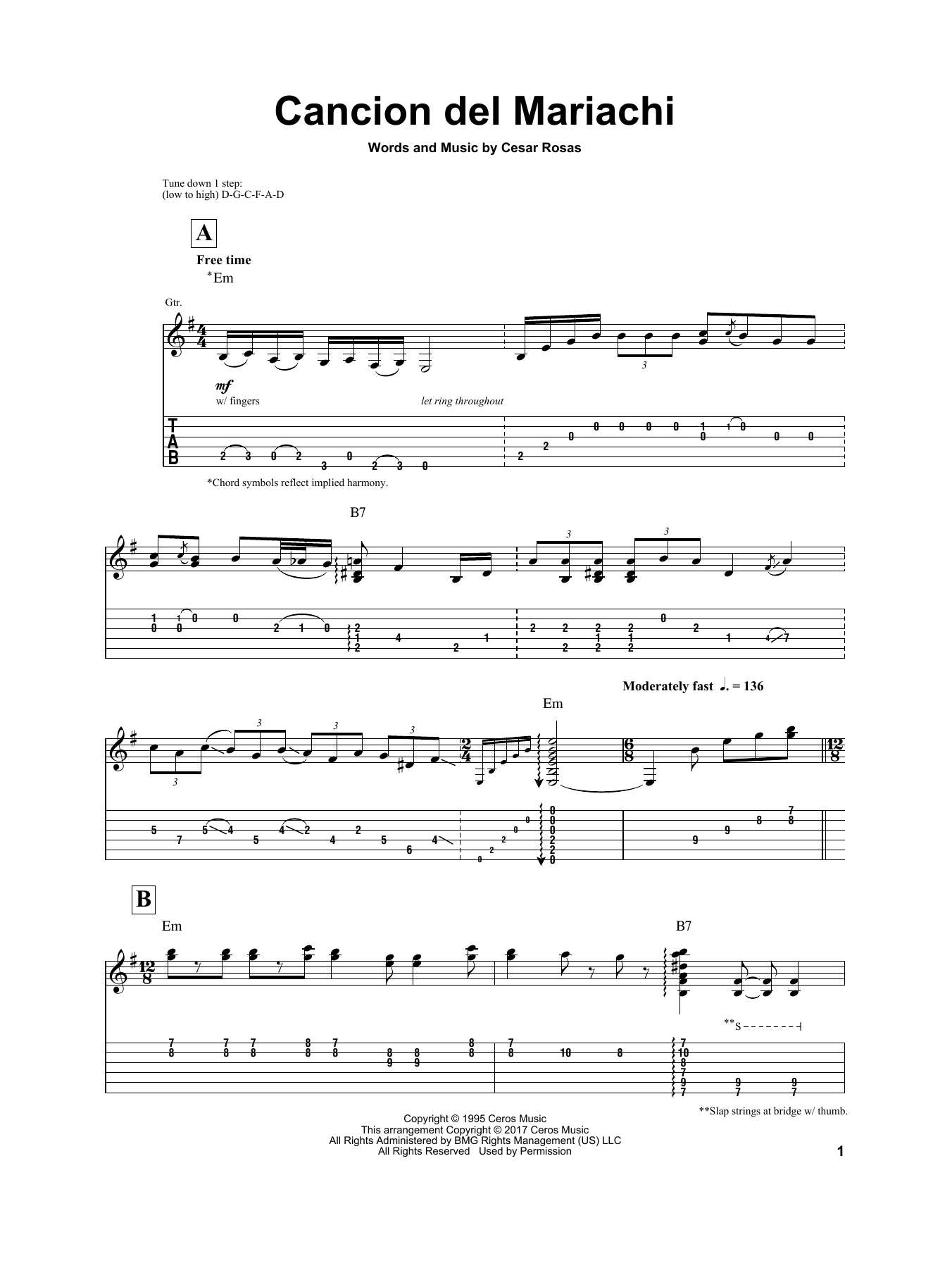 Igor Presnyakov Cancion Del Mariachi sheet music notes and chords. Download Printable PDF.