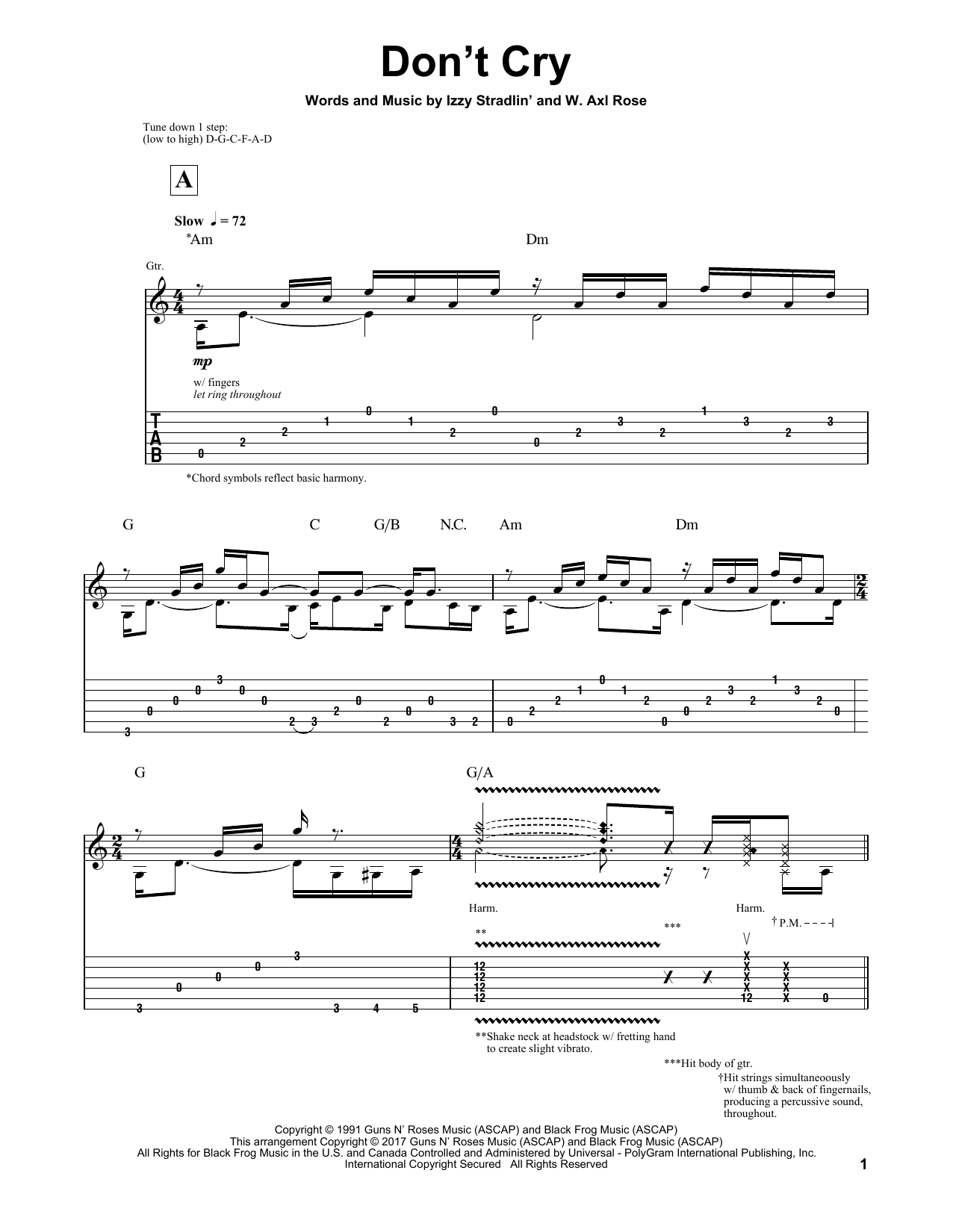 Learn to play Igor Presnyakov Don't Cry sheet music for Solo Guitar in minutes. Price: 7.8900$ Igor Presnyakov Don't Cry sheet music notes and chords arranged for Solo Guitar