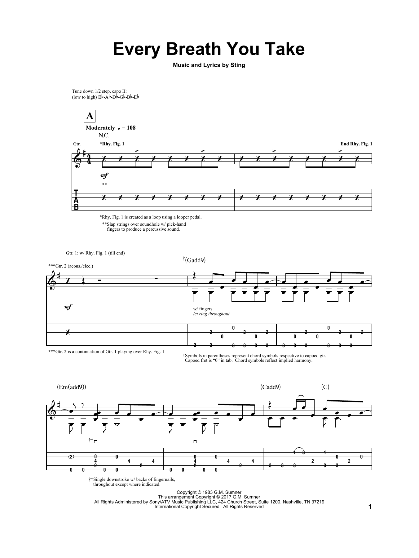 Igor Presnyakov Every Breath You Take sheet music notes and chords. Download Printable PDF.