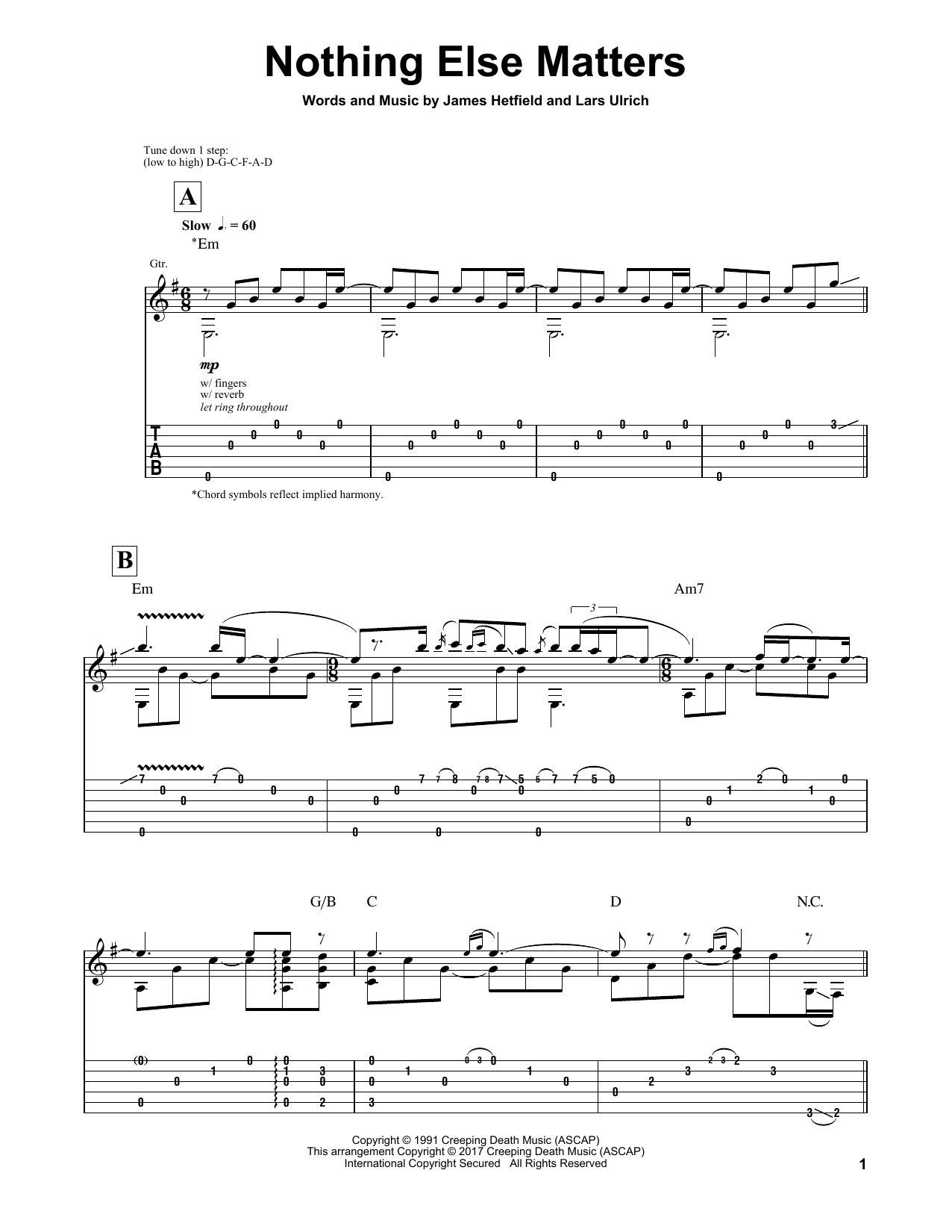 Igor Presnyakov Nothing Else Matters sheet music notes and chords. Download Printable PDF.