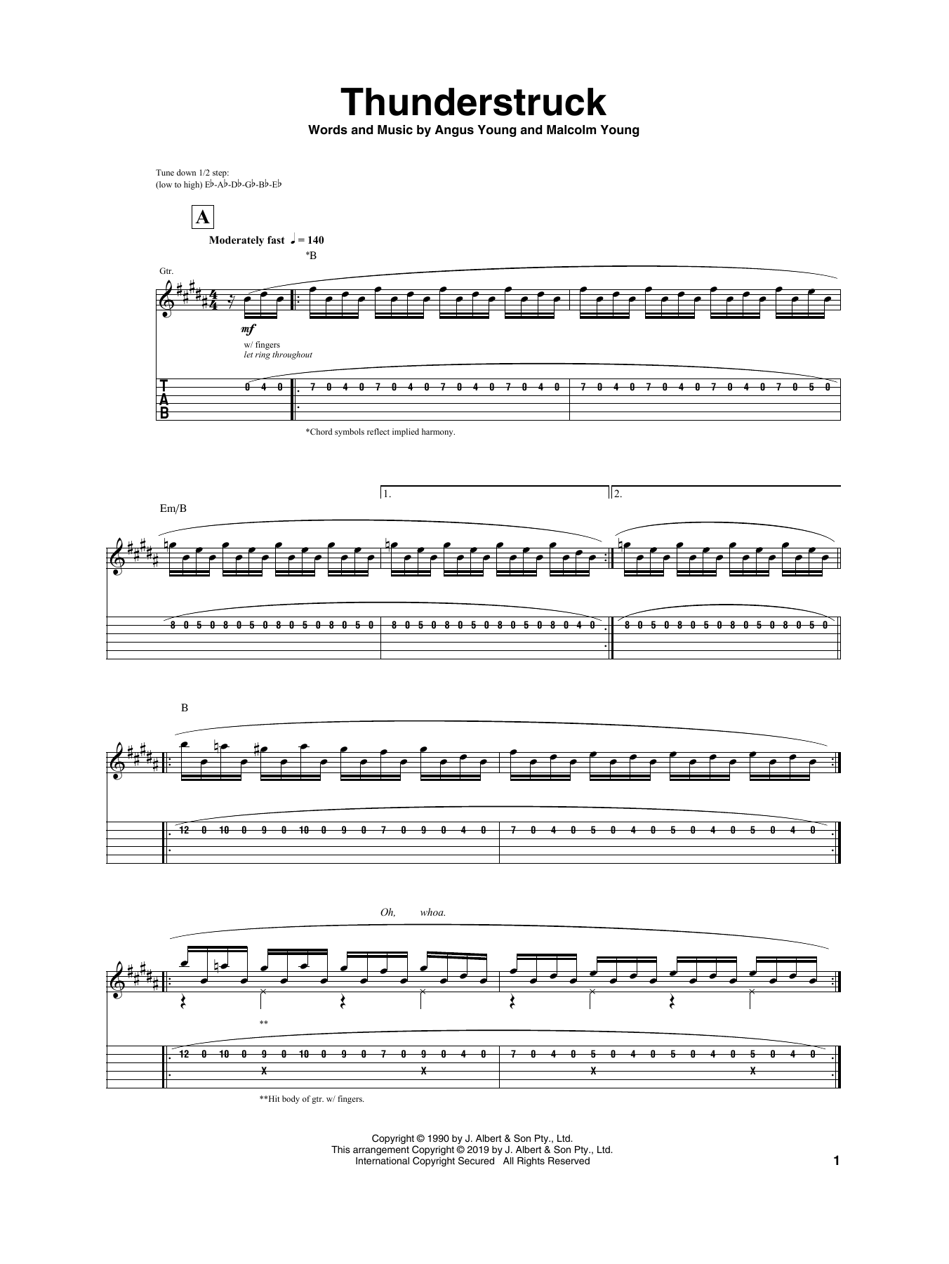 Learn to play Igor Presnyakov Thunderstruck sheet music for Guitar Tab in minutes. Price: 7.8900$ Igor Presnyakov Thunderstruck sheet music notes and chords arranged for Guitar Tab