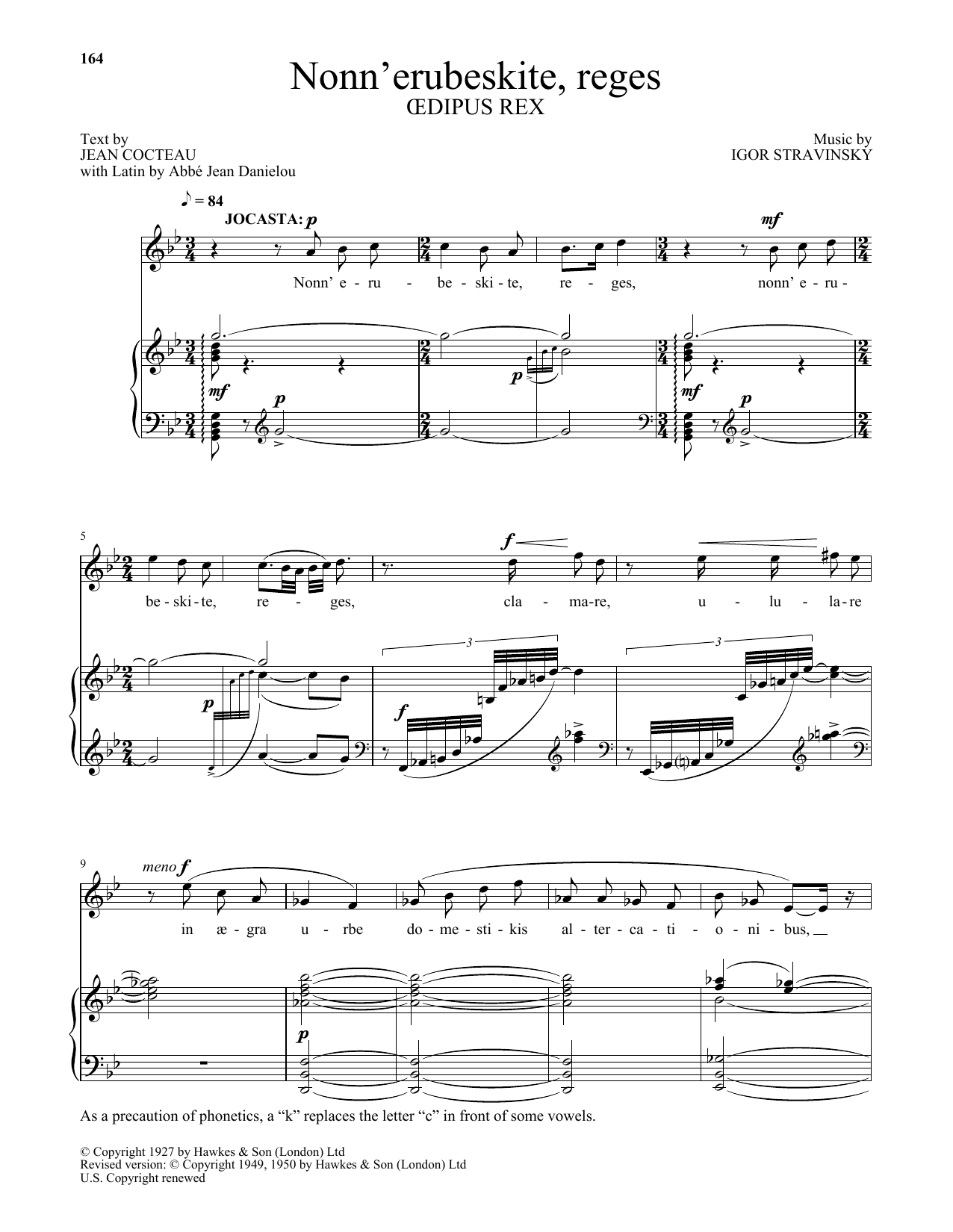 Learn to play Igor Stravinsky Nonn' erubeskite, reges (from Oedipus Rex) sheet music for Piano & Vocal in minutes. Price: 7.8900$ Igor Stravinsky Nonn' erubeskite, reges (from Oedipus Rex) sheet music notes and chords arranged for Piano & Vocal