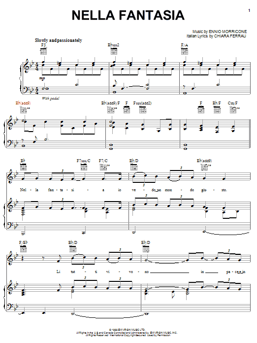 Il Divo Nella Fantasia sheet music notes and chords. Download Printable PDF.