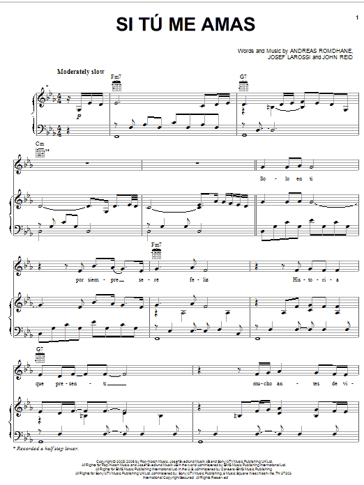 Learn to play Il Divo Si Tu Me Amas sheet music for Piano, Vocal & Guitar Chords (Right-Hand Melody) in minutes. Price: 7.8900$ Il Divo Si Tu Me Amas sheet music notes and chords arranged for Piano, Vocal & Guitar Chords (Right-Hand Melody)